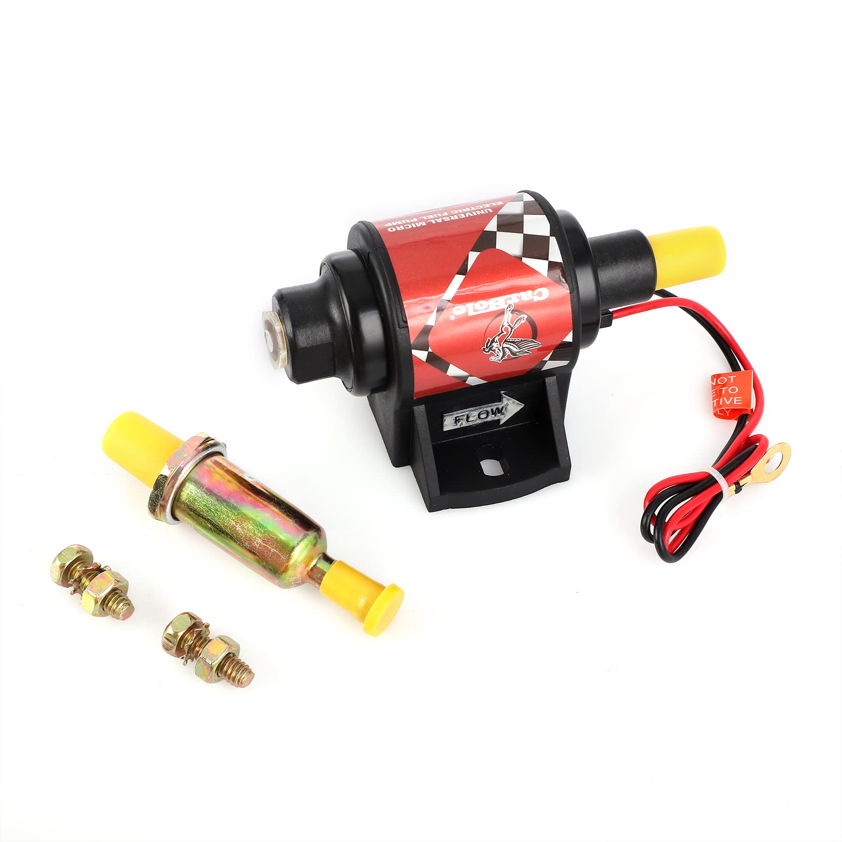 CarBole Gasoline Electric Fuel Pump Universal 5/16 Inch Inlet and Outlet Inline 12V 1-2A 28GPH 2-3.5P.S.I. Operating Fuel Pressure