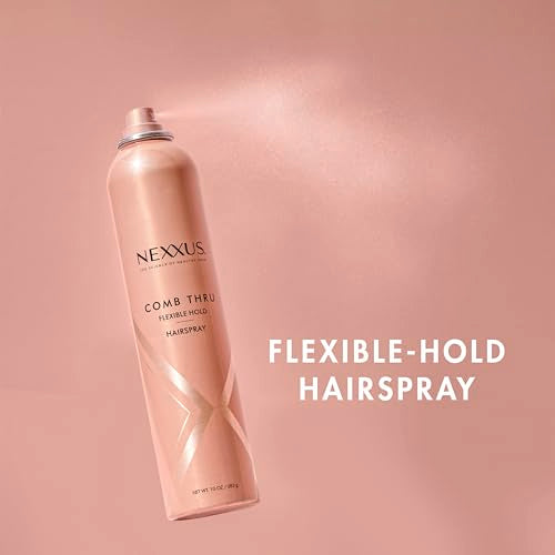 Nexxus Flexible Hold Hairspray Comb Thru for a Lightweight, Brushable Hold, with StyleProtect Technology 10 oz