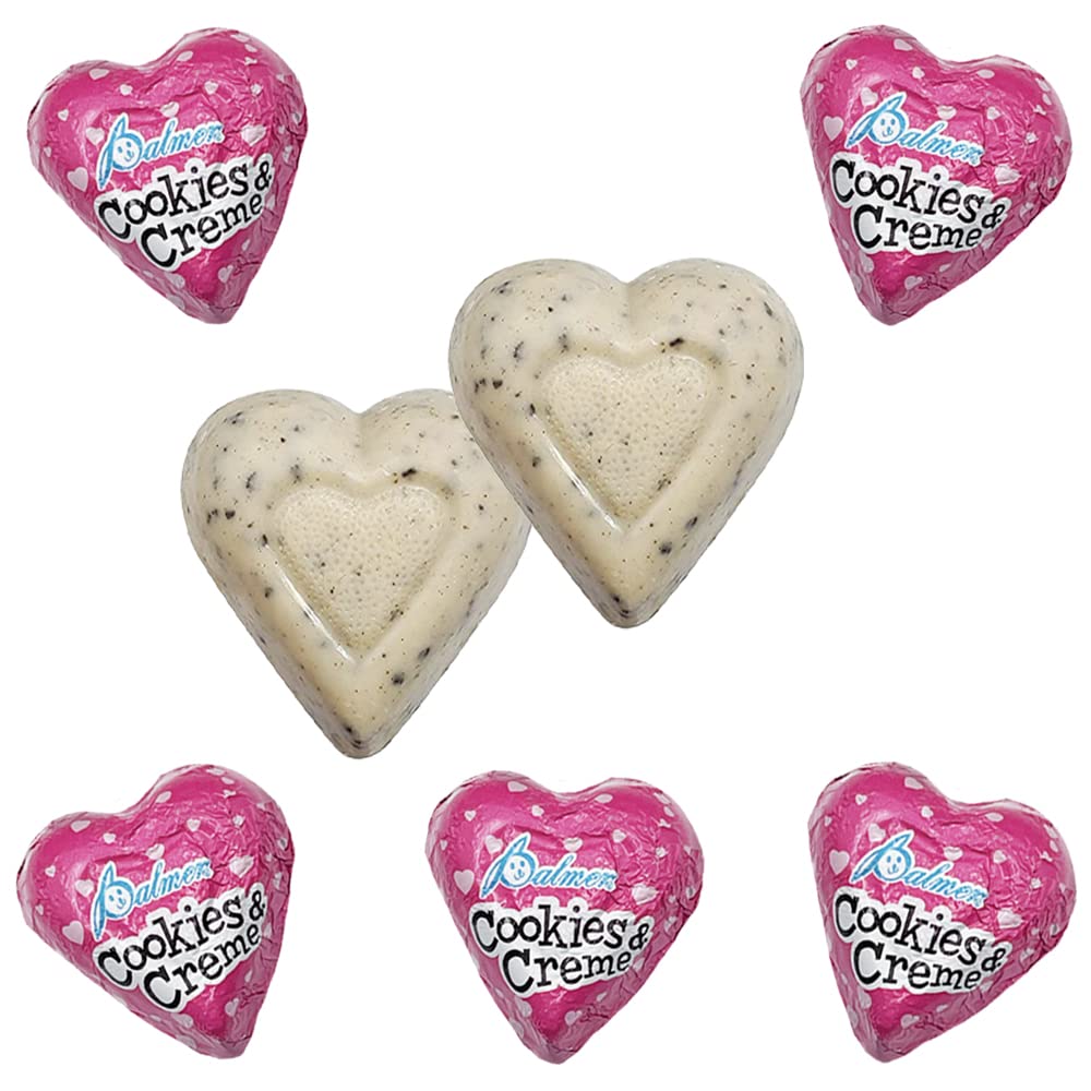 Fruidles Valentine's Chocolate Milky Cookies & Cream Hearts, Holiday Treats, Individually Wrapped Foils, Kosher Certified Dairy (40 Count, 1 Pound)