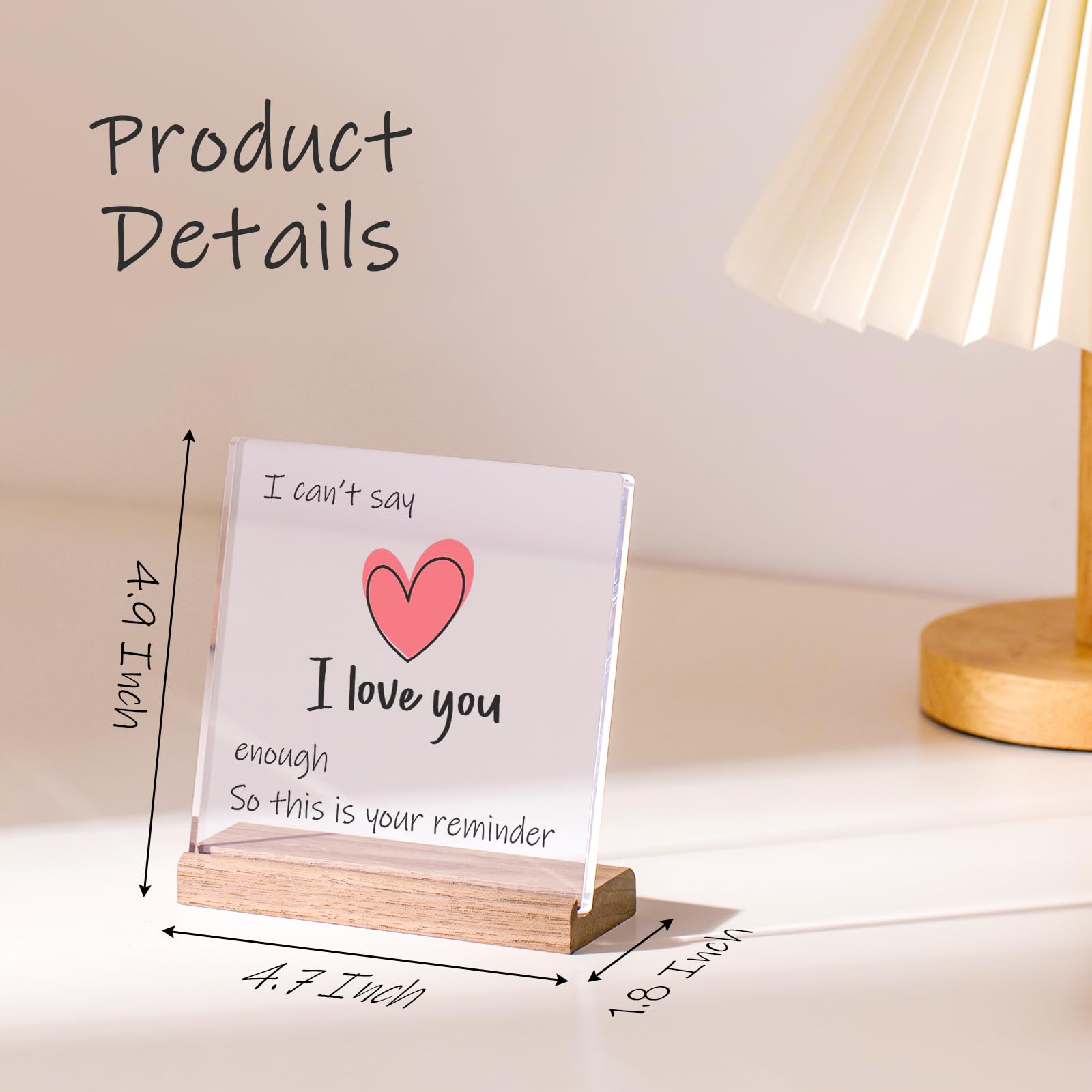 FreeJac I Love You Gifts for Her Him - Christmas Valentines Day Gifts for Girlfriend Wife Birthday Wedding Anniversary Keepsake Loving Acrylic Plaque Gifts for Boyfriend Husband Miss You Gifts