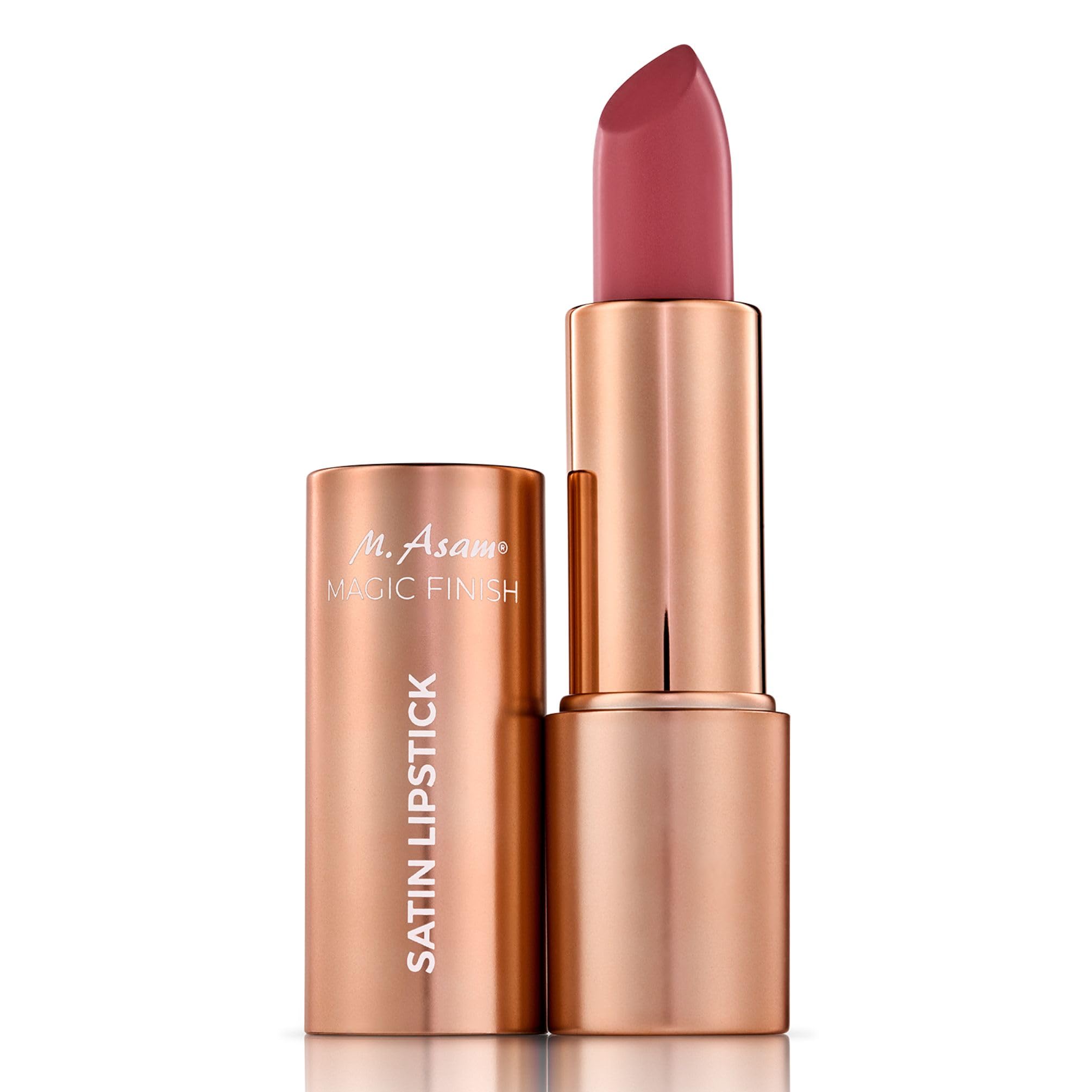 M. Asam Magic Finish Satin Lipstick (0.14 Oz) in a romantic Primrose Shade, Long-lasting, Silky matte finish without drying out, creamy texture nourishes with Hyaluronic Acid