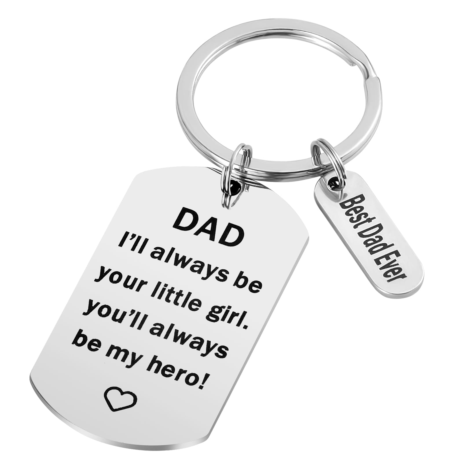 Antenda Fathers Day Dad Gifts from Daughter - Dad Gifts Keychain Father Daughter Keychain for Daddy Birthday Christmas Gifts (Silver)