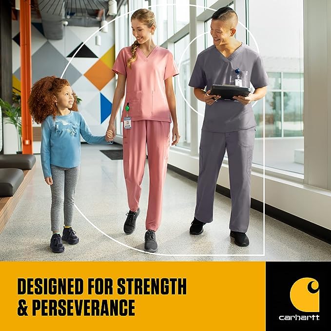 Carhartt Women's Notch Neck Tunic Scrub Top, Wine