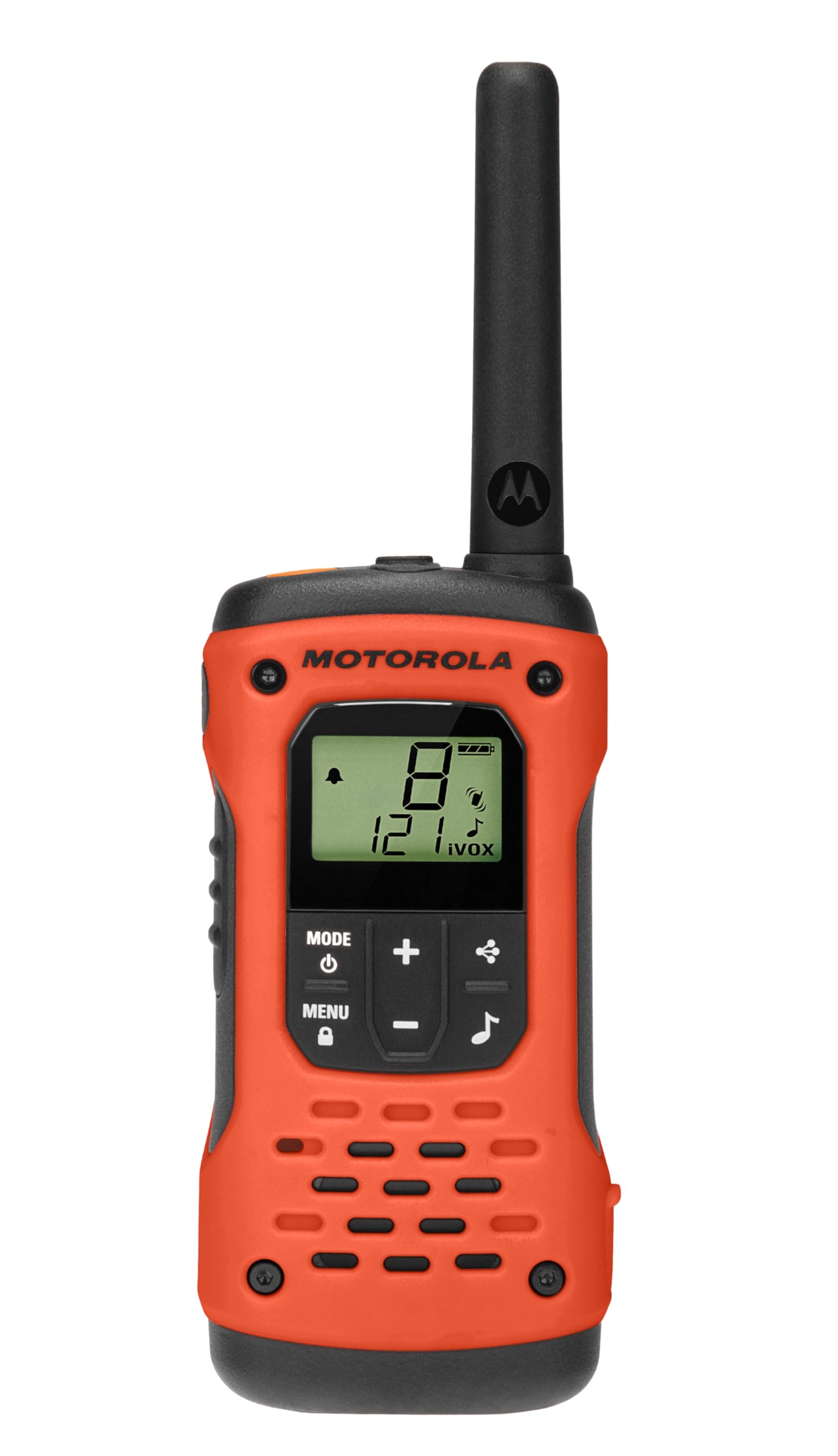 Motorola Solutions, Portable FRS, T605_H2O, Talkabout, Two-Way Radios, Emergency Preparedness, Rechargeable, 22 Channel, 35 Mile, Orange W/Black, 2 Pack