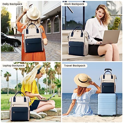 LOVEVOOK Laptop Backpack Purse for Women Waterproof Teacher Nurse Bag, 17.3 inch Work laptop Bag with USB Port, Business Travel Computer Backpack