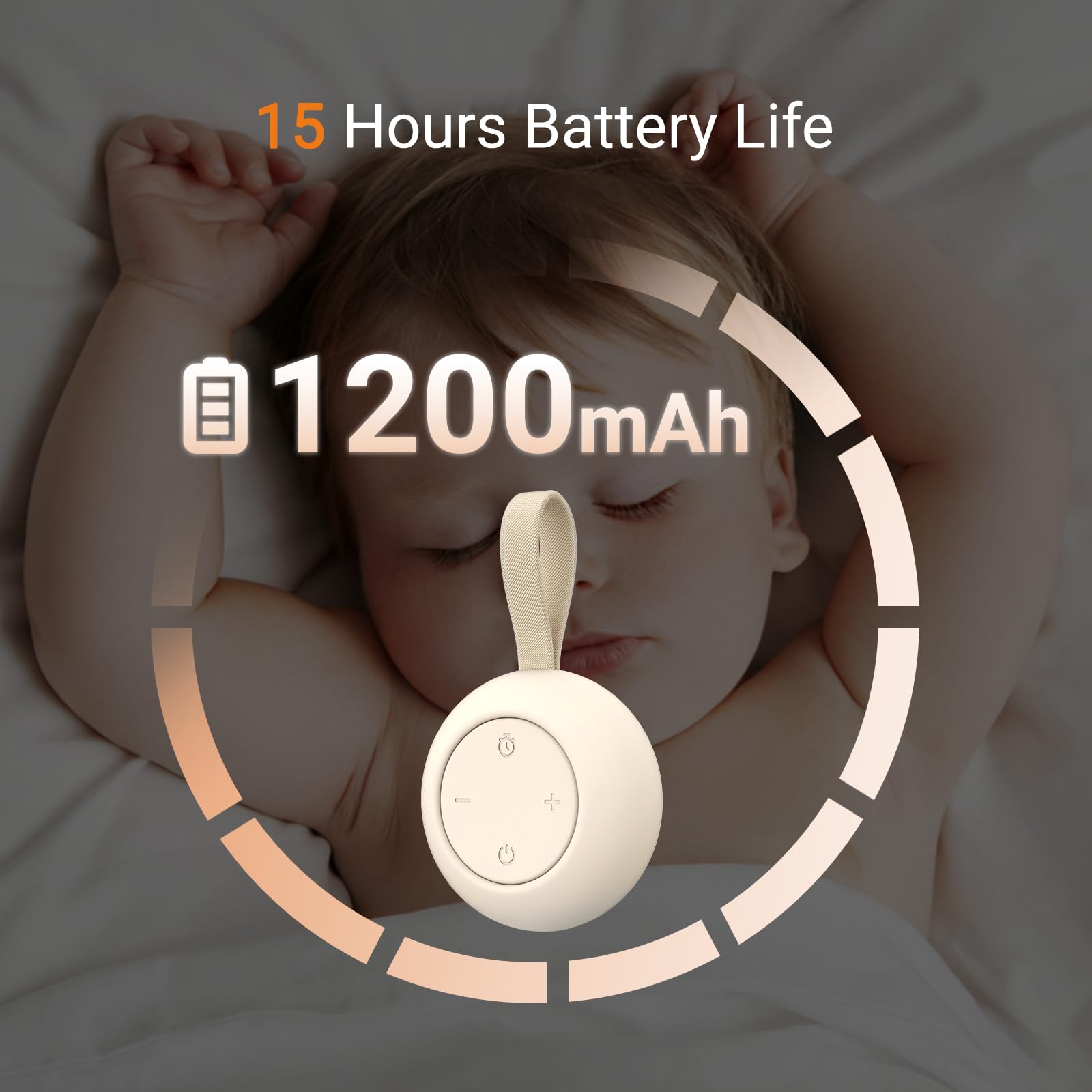 Portable Baby Sound Machine [White Noise for Babies Kids Adults][Sleep Soother][Timer Function][12 Soothing Sounds] 15 Hours Battery Life, Travel,Registry Toys,Gifts,Shower,Clips on Baby Stroller