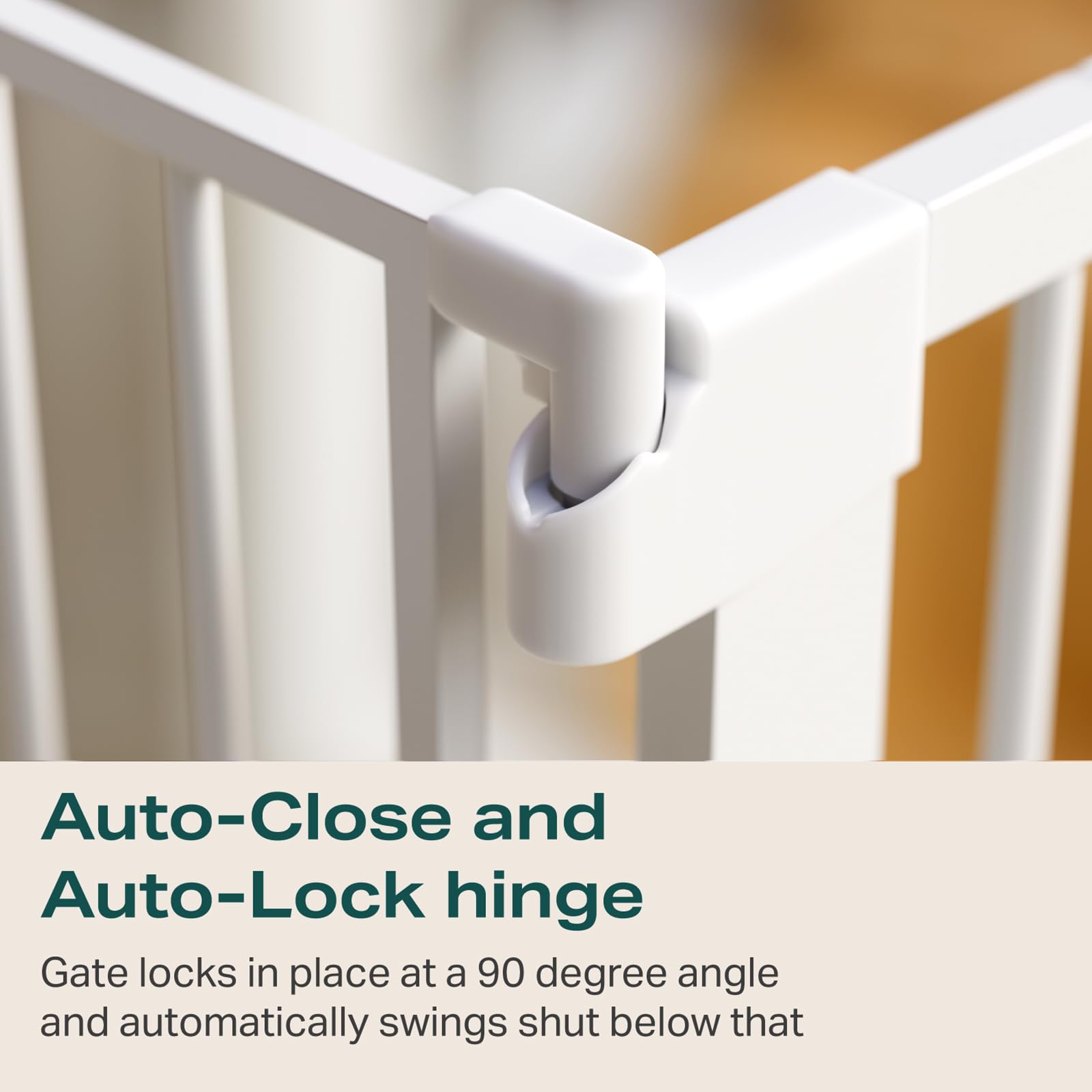 Cumbor 29.7-51.5" Baby Gate Extra Wide, Safety Dog Gate for Stairs, Easy Walk Thru Auto Close Pet Gates for The House, Doorways, Child Gate Includes 4 Wall Cups,White, Mom's Choice Awards Winner