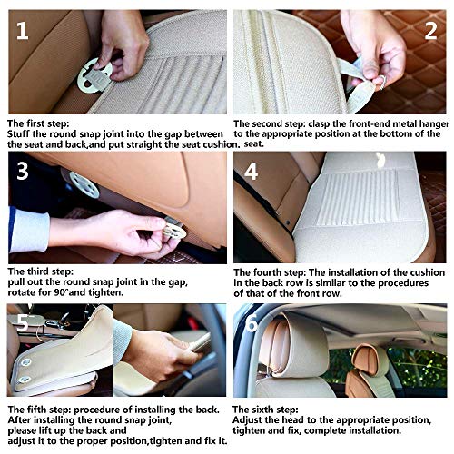 Suninbox Car Seat Covers Universal Car Seat Covers Pads Mat,Buckwheat Hull Bottom Seat Covers for Cars,Cooling Seat Covers Breathable Comfortable Ventilated (Beige Front Seat)