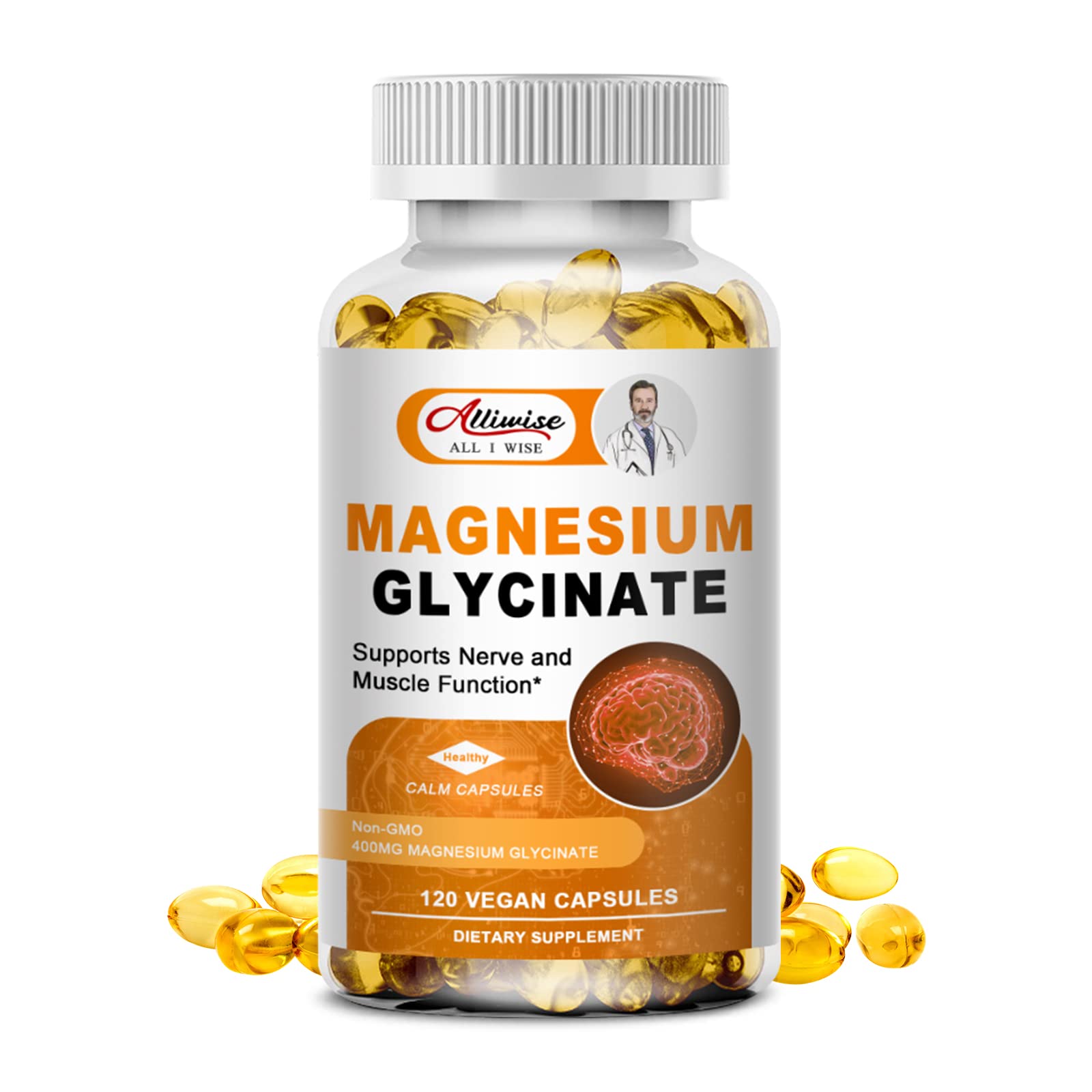 Magnesium Supplement Softgels, Easy Absorption Magnesium Glycinate 400mg with Vitamin B6,D3, High Bioavailability Magnesium for Sleep & Calm Support, Nervous, Muscle & Bone Health