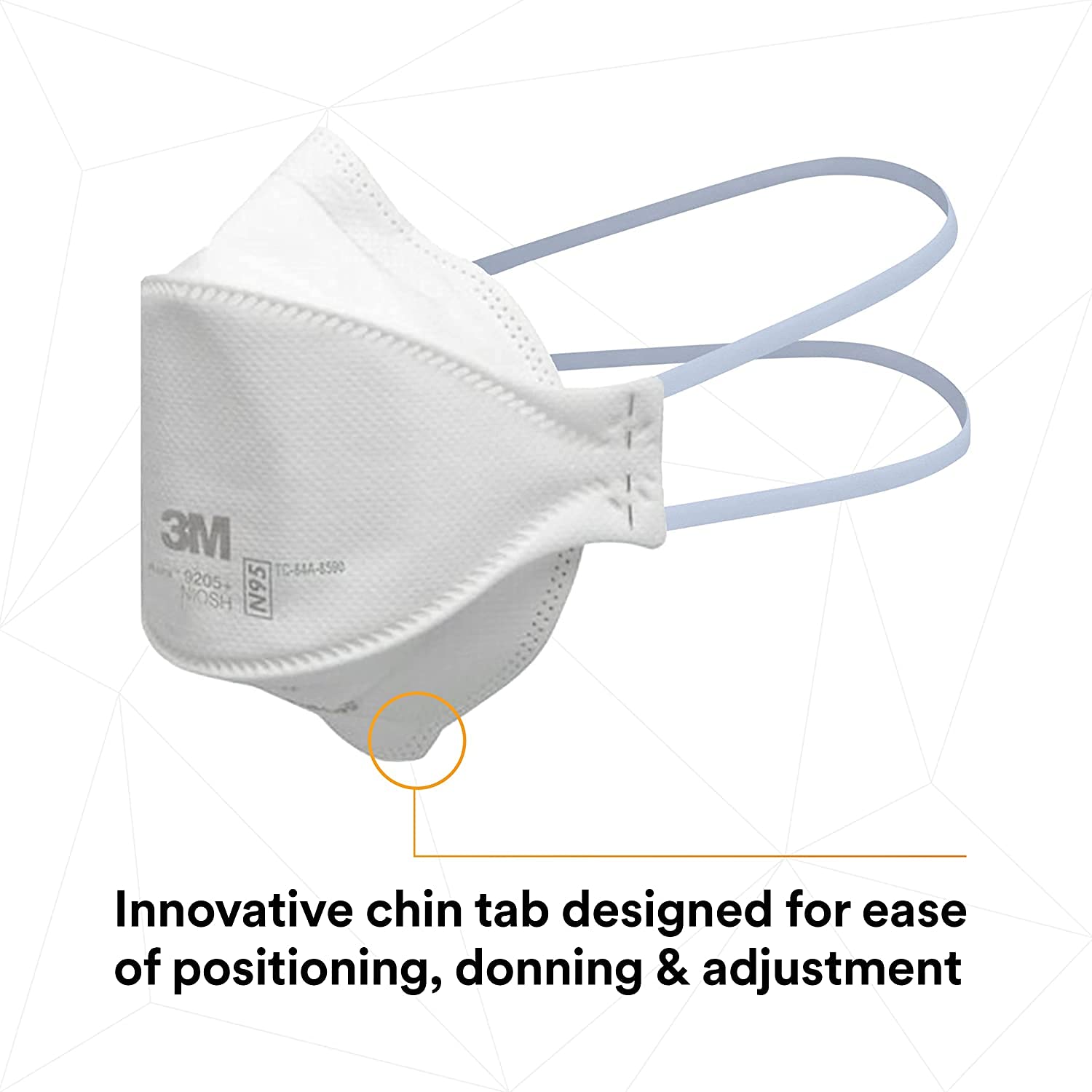 3M Aura Particulate Respirator 9205+, N95, Pack of 20 Disposable Respirators, Individually Wrapped, 3 Panel Flat Fold Design Allows for Facial Movements, Comfortable, NIOSH Approved, Smoke