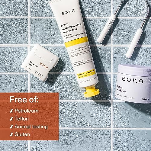 Boka Cinna Mint Woven Dental Floss, Made from Natural Vegetable Wax, Teflon-Free, 30 Yards of Waxed Floss (Pack of 1)