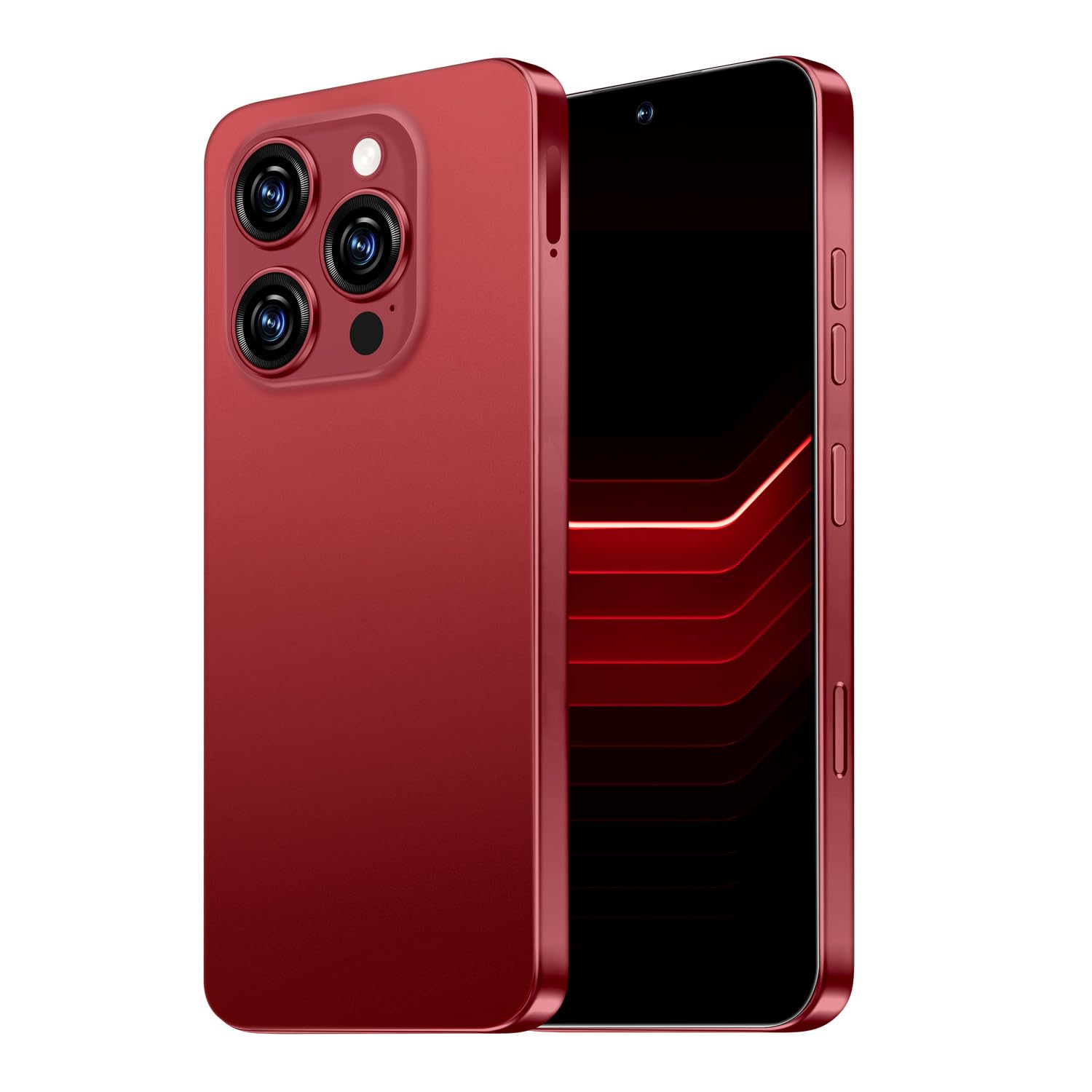 I16 PROMAX 5G Cell Phone,Smartphone Unlocked Cell Phone 8GB+256GB/6.99" Display/68MP+108MP Camera/7000 mAh Battery Super Endurance, Dual SIM Card/Face Unlock/GPS/Fingerprint Button Unlock(Wine Red)