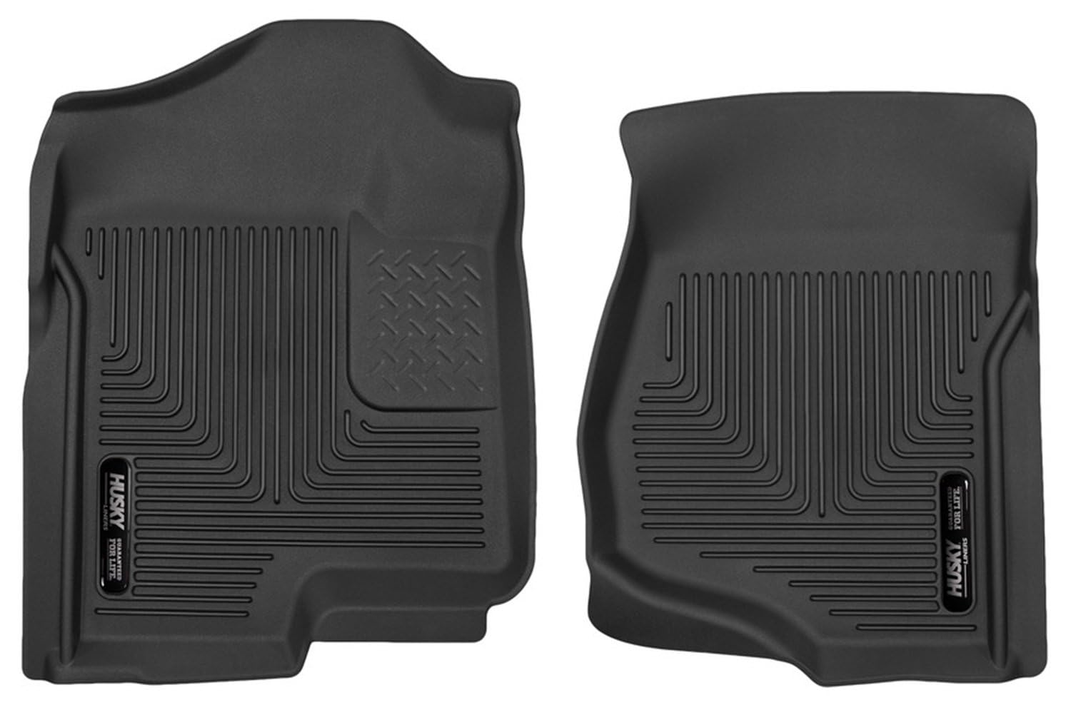 Husky Liners X-act Contour Floor Mats | Fits 2017 - 2024 Ford F-250/F-350/F-450 SD SuperCrew & SuperCab | Front Row, 2-pc Black - 52731