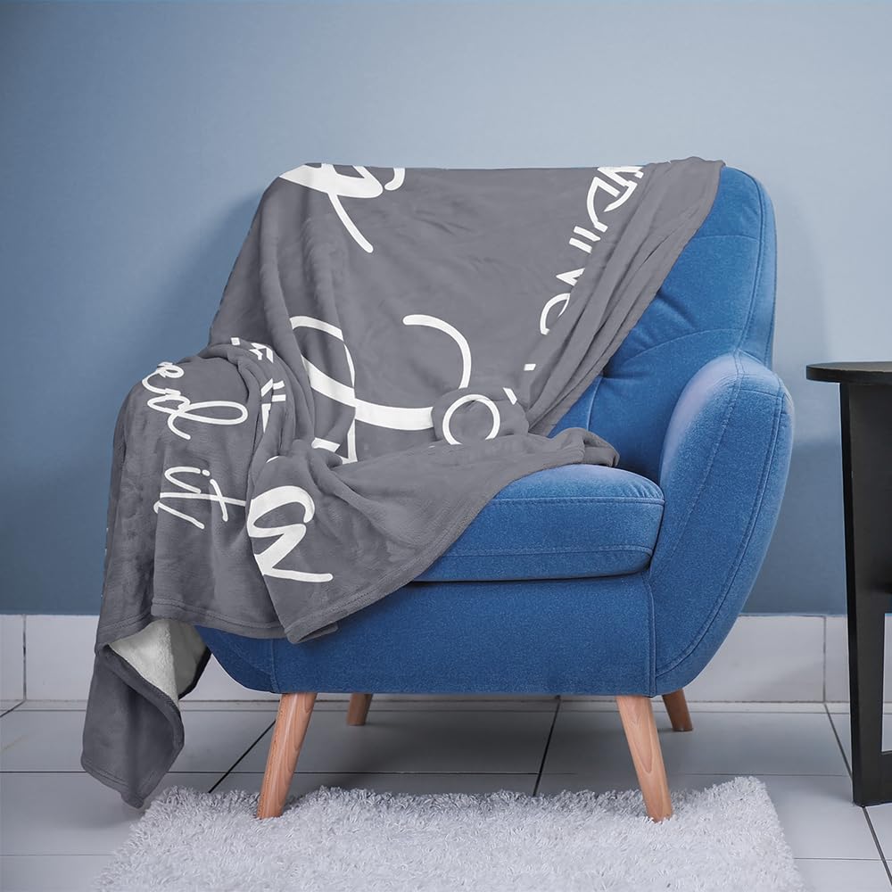 Pubrave Get Well Gifts for Women/Men, Birthday/Inspirational/Sympathy/Thinking of You Gifts for Women/Men/Daughter/Son/Mom/Dad，Feel Better Healing Blanket Grey 60x50in