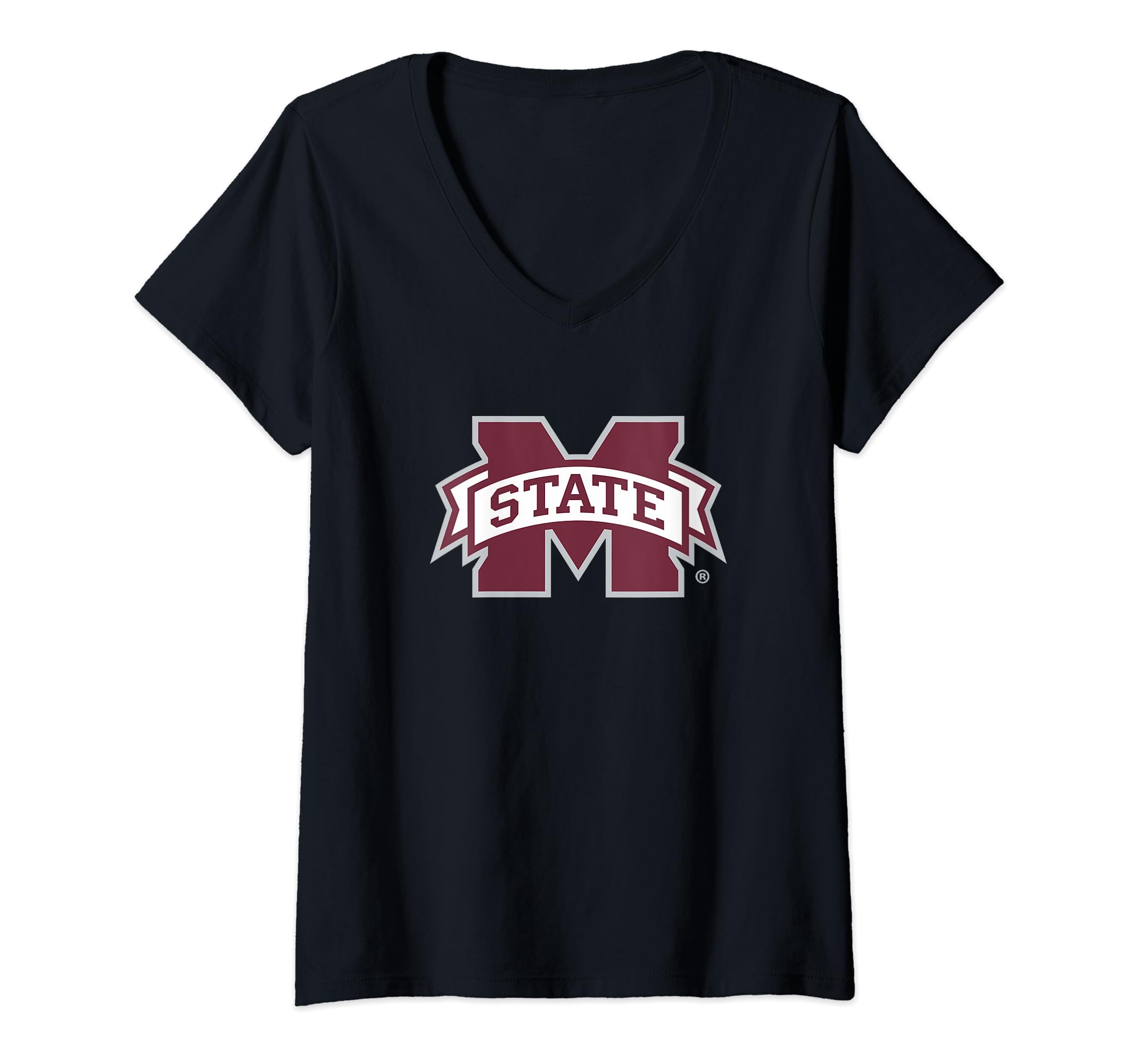 Womens Mississippi State Bulldogs Icon Officially Licensed V-Neck T-Shirt