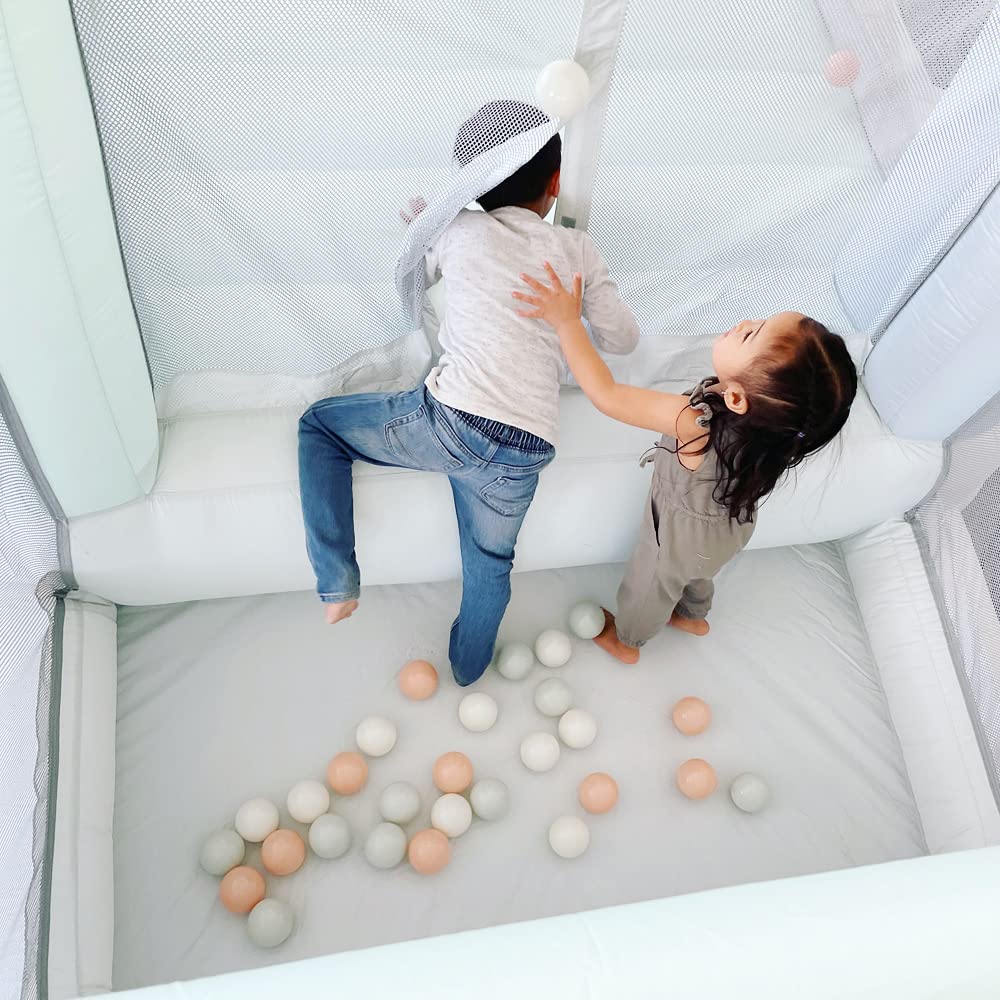 Bounceland Ultimate Daydreamer Mist Bounce House with Ball Pit, 10.8 ft L x 10.5 ft W x 6.6 ft H, UL Blower Included, Trendy Pastel Bounce House with Ball Pit and Slide, Fun for Kids