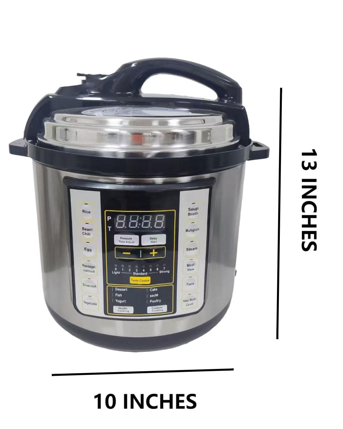 Zuguachi 12 In 1 Electric Pressure Cooker With 24-Hour Reservation Function, Slow Cooker, Rice Cooker, Wok, Cake, Yogurt, Etc., 6 L, Stainless Steel/Black.