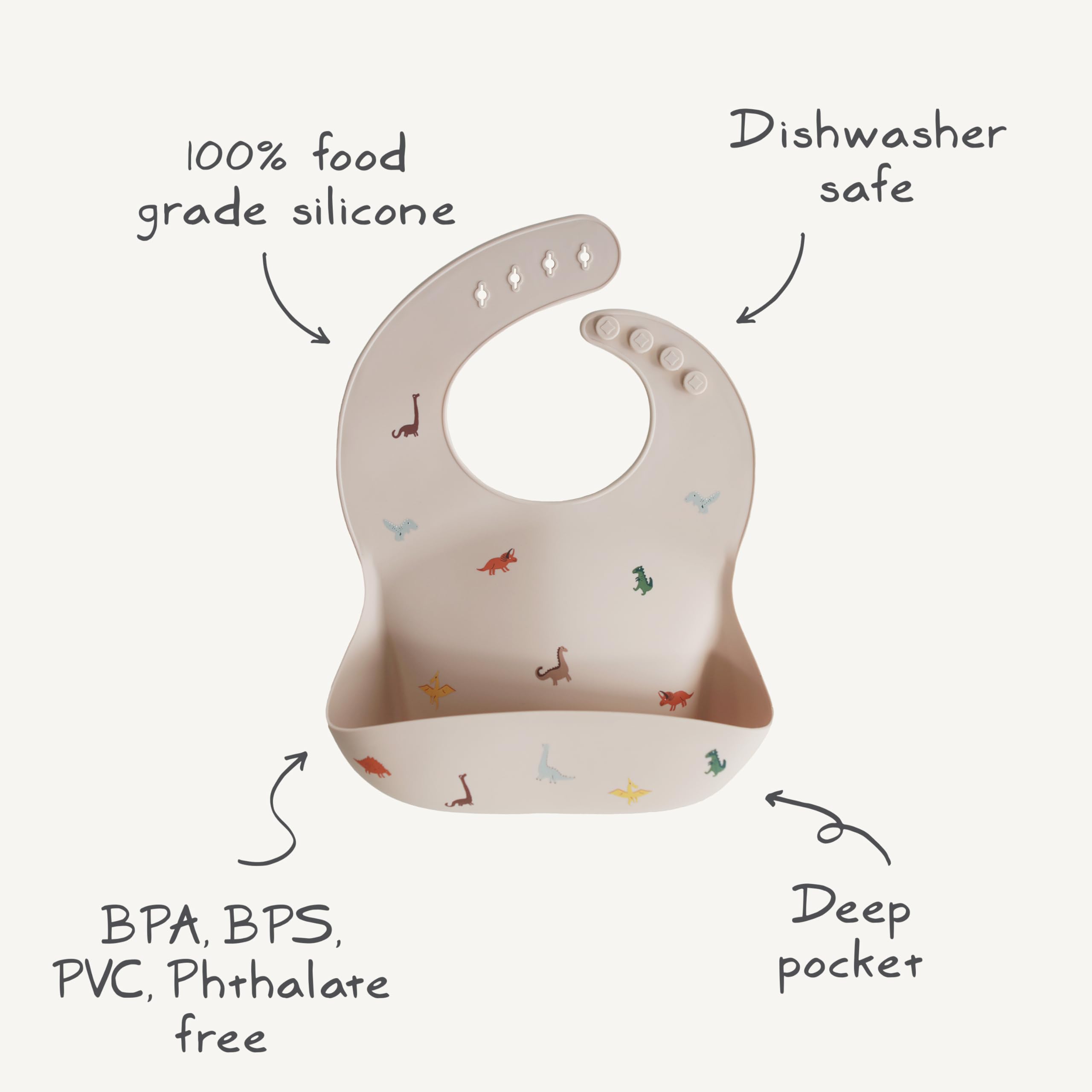 mushie Silicone Baby Bib | Adjustable Fit Waterproof Bibs (Whales)