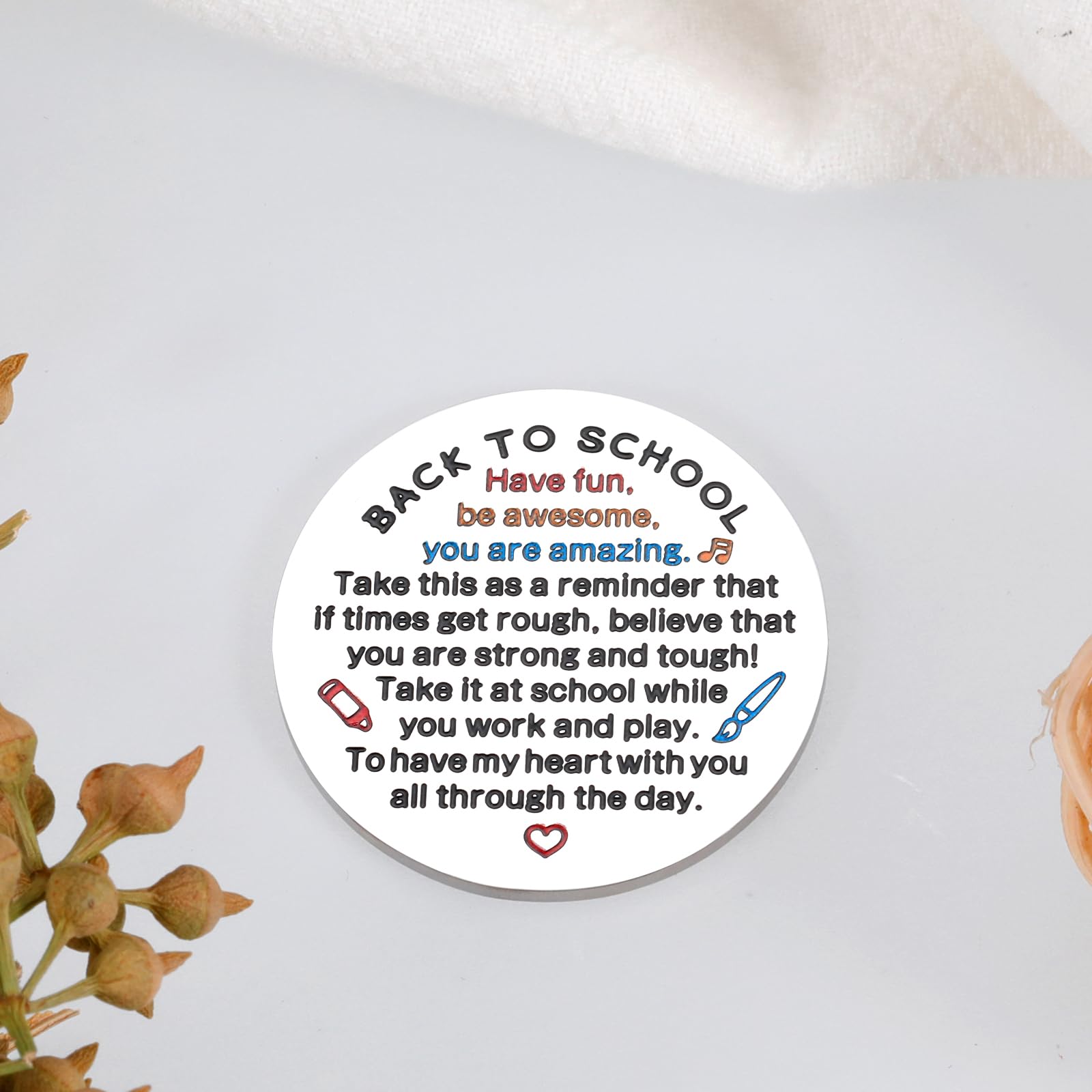 First Day Of School Gifts,Back to School Supplies for Students,Cute School Accessories for Son Daughter Back to School,Gifts for Freshman,Positive Pocket Hug Gifts,Birthday Gifts,Summer Gifts