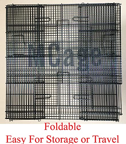 Large 3-Levels Foldable Ferret Chinchilla Sugar Glider Rats Animal Chew Free Metal Carrier Travel Cage with Narrow 3/8" Wire Bar Spacing Prevent Escape and Stuck Shelves and Ladders Included
