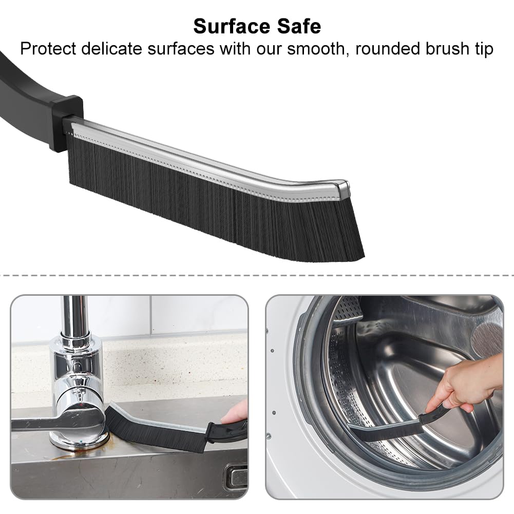 Hard Bristle Crevice Cleaning Brush, Gap Cleaning Brush, Small Cleaning Brush, Grout Brush, Kitchen Brush, Bathroom Crevice Brush for Toilet, Home, Bathtub, Sink, Household, Window - 3 Pcs