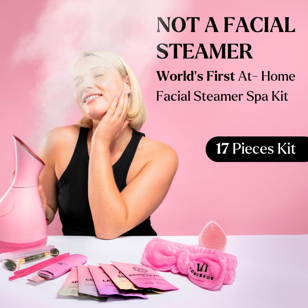 Facial Steamer Spa Gifts with Complimentary 17 Skin Care Tools | Face Steamer Gift Set for Women with Towel Warmer & Humidifier Mode| Self Care Gifts for Women, Spa Gifts, Womens Christmas Gifts