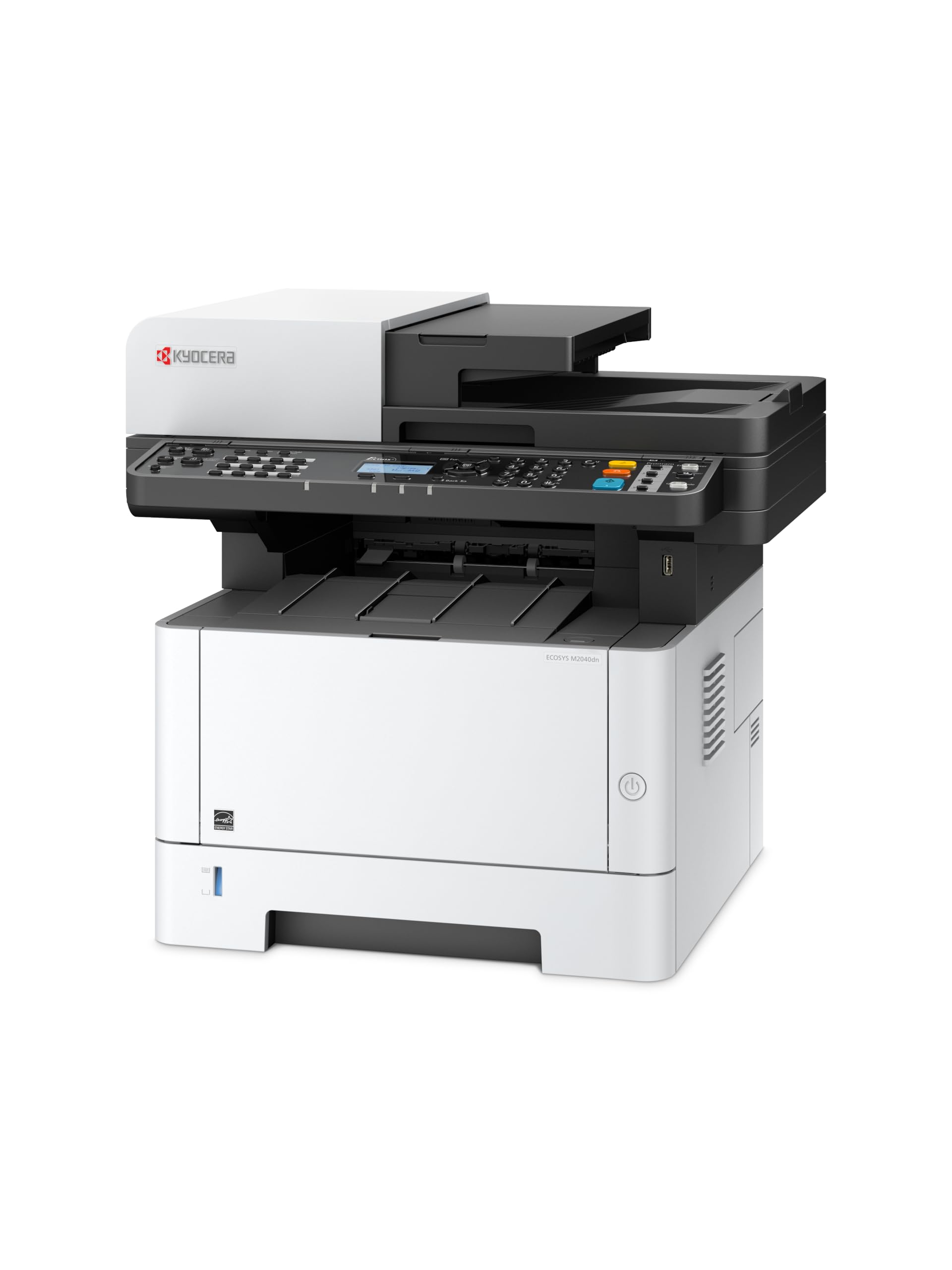 Kyocera ECOSYS M2040dn Monochrome Multifunctional Laser Printer (Print/Copy/Scan), 42ppm, Up to Fine 1200 dpi, Duplex, Mobile Print, 5 Line LCD Screen w/Hard Key Panel, Gigabit Ethernet, USB, 512 MB
