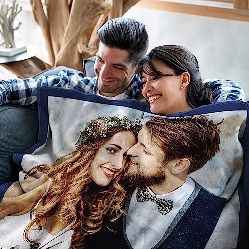 MeMoShe Custom Blankets with Photos Personalized Couples Gifts Customized Picture Blanket I Love You Gifts Birthday Gift for Wife Husband Girlfriend Boyfriend, 30''X40''