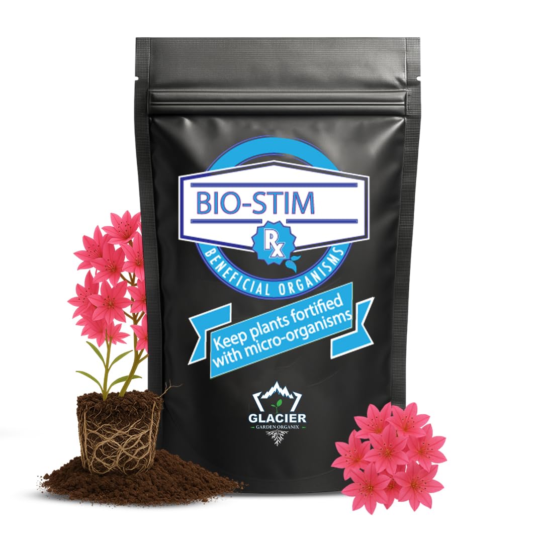 Glacier Garden Organix Bio-Stim Rx Root Stimulator for Plants & Trees - Plant Growth Regulator for Better Rooting | Soil Moist Granules for Growing Roots | Pure Soil Conditioner for Lawns - (16 Oz)