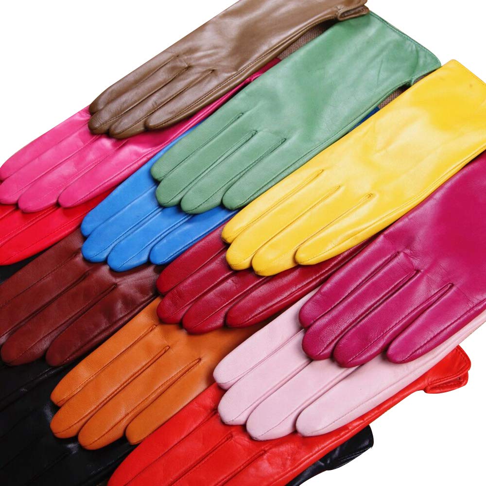 WARMEN Women's Touchscreen Texting Genuine Nappa Leather Glove Winter Warm Simple Plain Cashmere & Wool Blend Lined Gloves (X-Large (8), Black (2017 New Touchscreen/Cashmere Blend Lining))