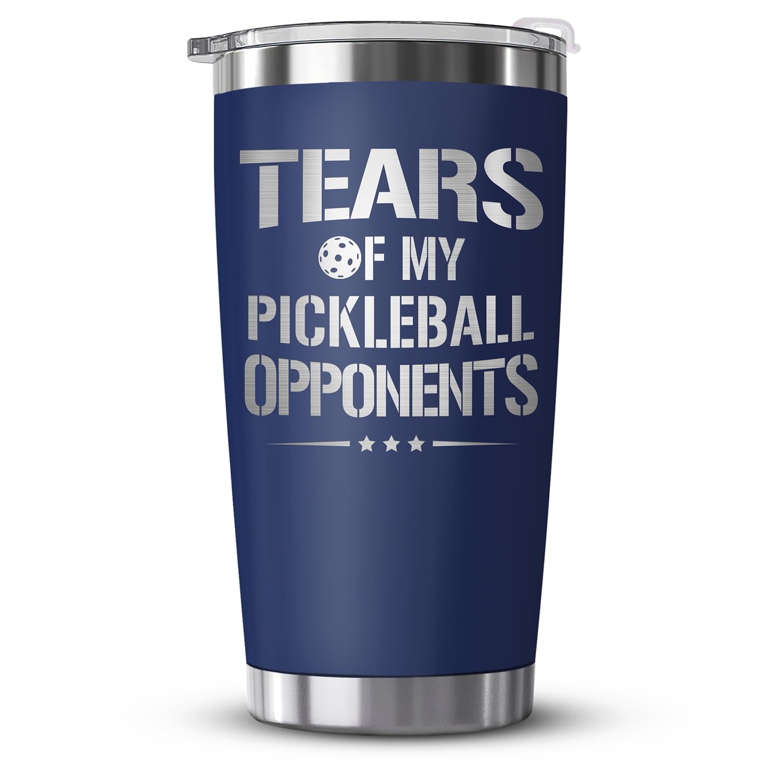 HEXMOZ Pickleball Gifts for Men - Gifts for Pickleball Lovers - Funny Pickle Ball Accessories Gifts for Dad, Grandpa, Women Tears Of My Pickleball Opponents Christmas Dink Master - Navy Tumbler Cup