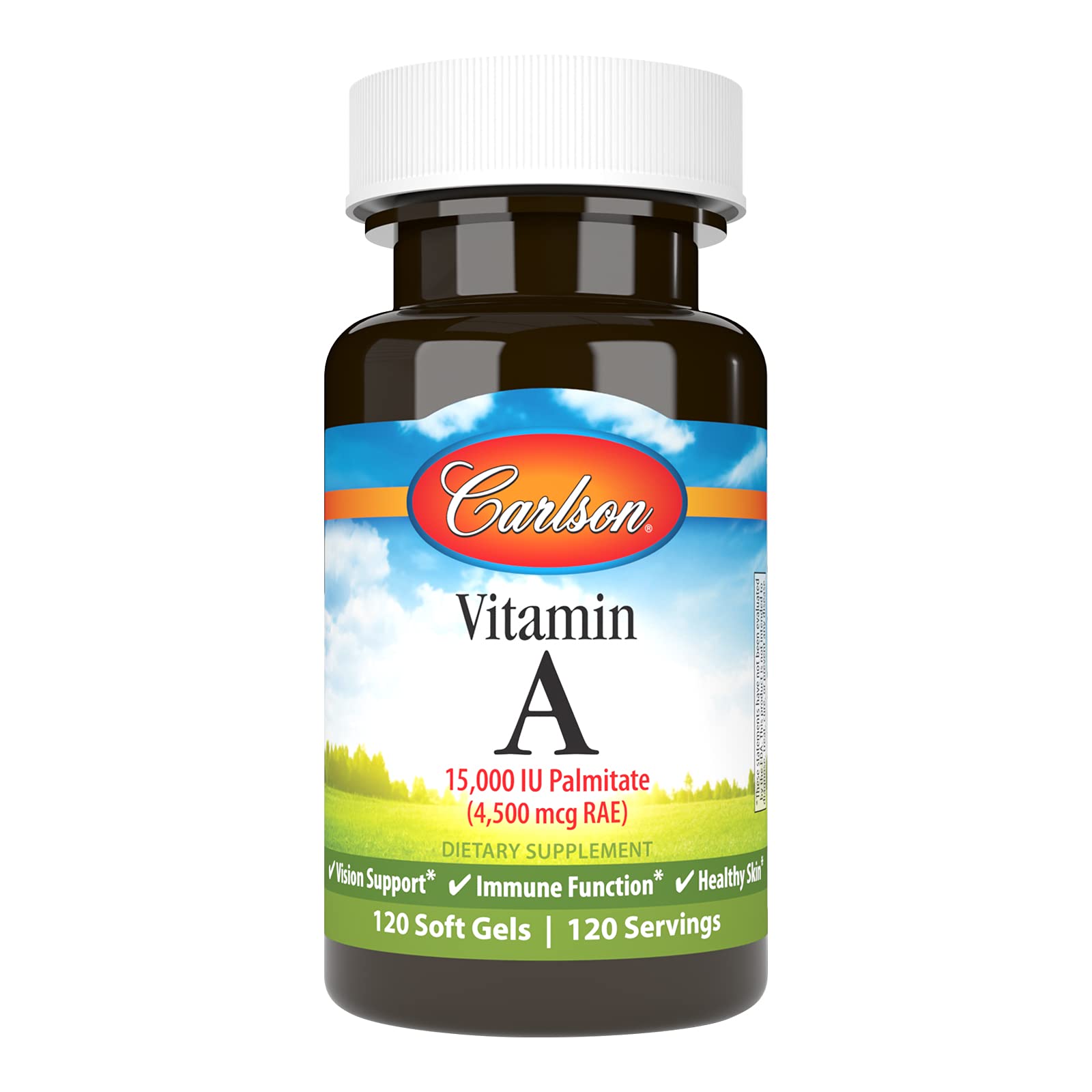 Carlson - Vitamin A, 15000 IU Palmitate (4500 mcg RAE), Vision Health, Healthy Skin, 120 Softgels