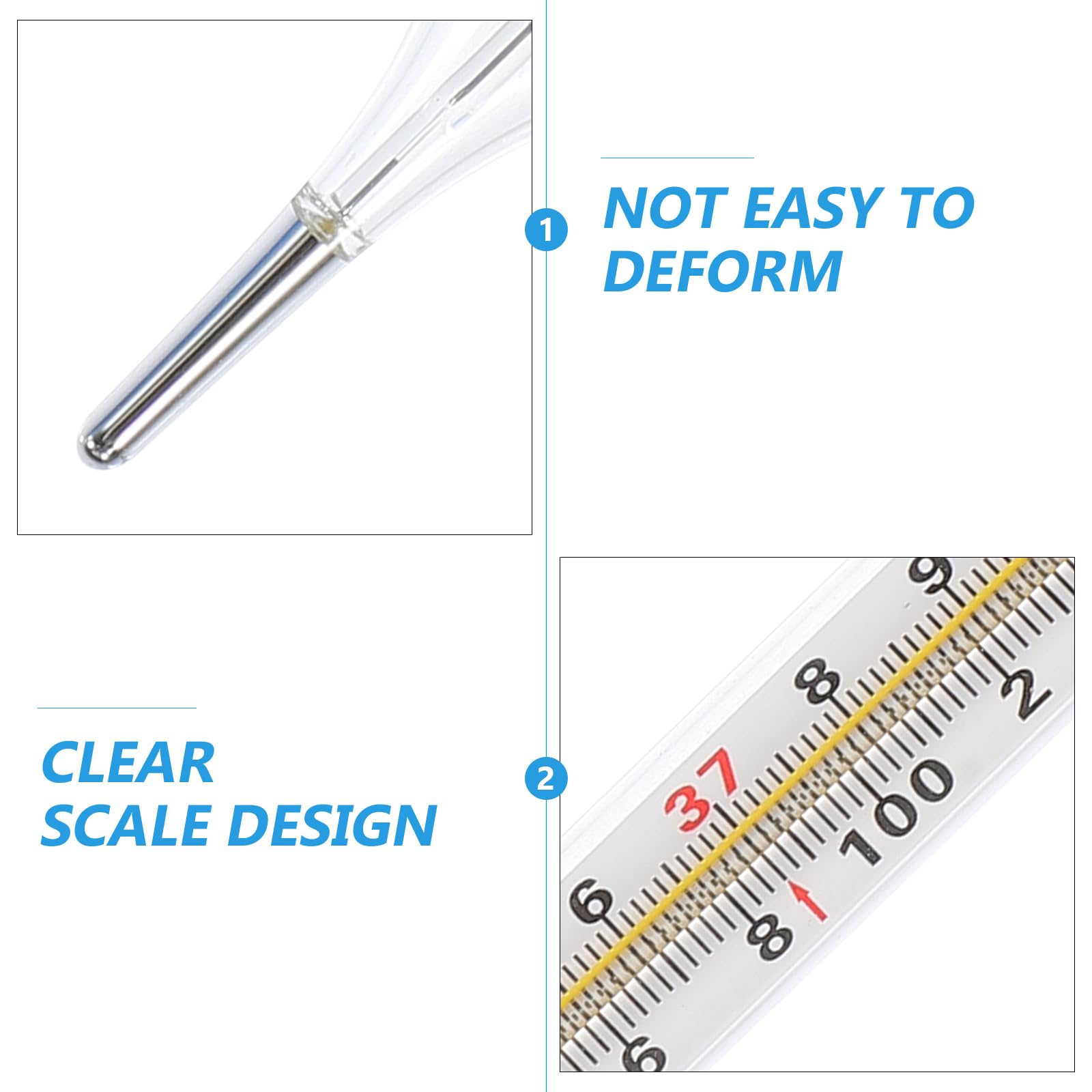 MAGICLULU 1Pc Glass Oral Temperature Adult Free Clinic Armpit Fast Reading Fever Indicator(Ramdom Style)