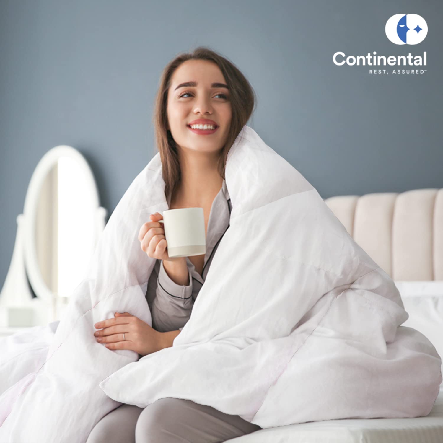 Serenity 700 Fill Power White Goose Down European Comforter - Fluffy, Lightweight Blanket Bedding - Made in The USA - Full Size 76 x 86 Inches(Summer Weight, Full)