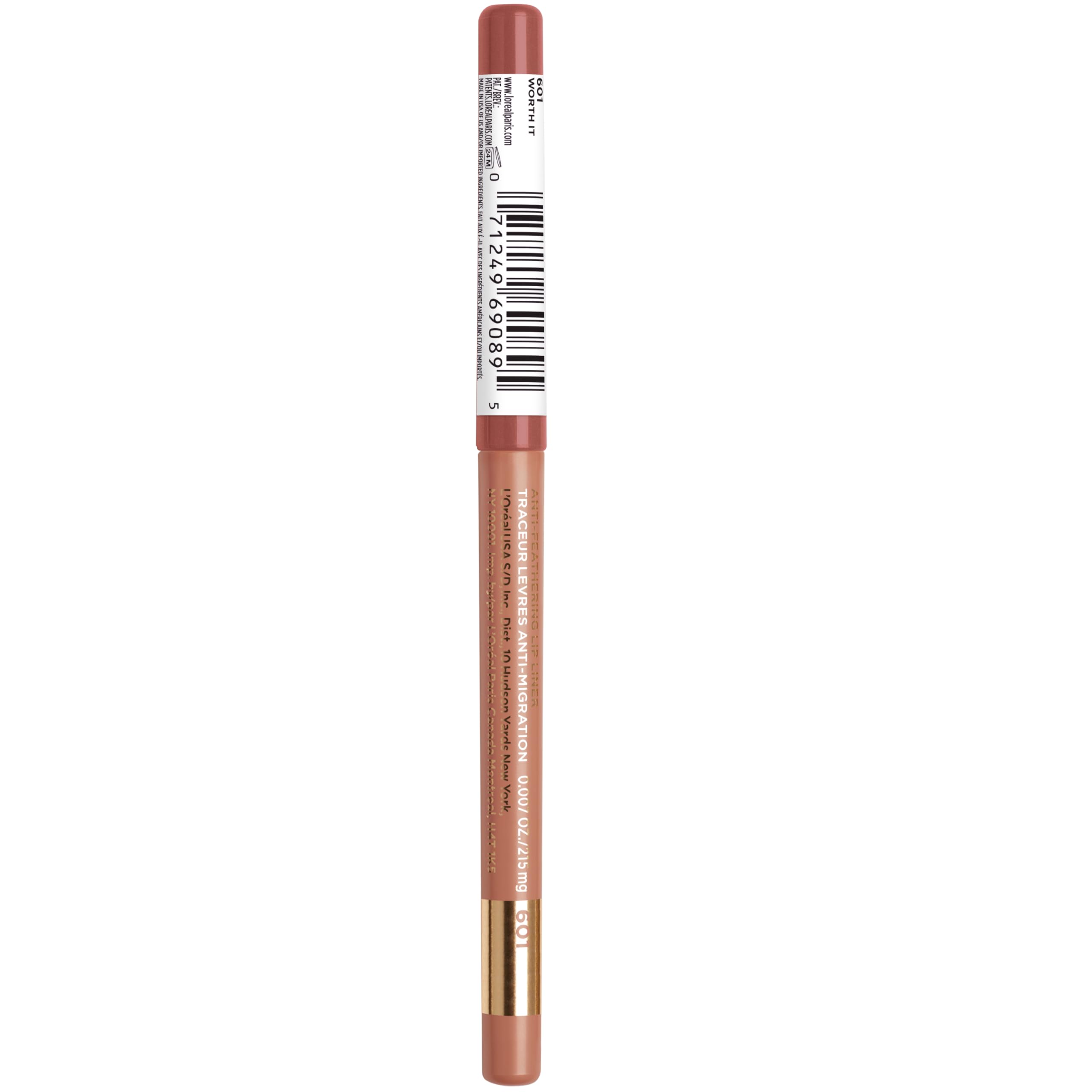 L’Oréal Paris Colour Riche Lip Liner Pencil, Creamy Lip Liner with Omega 3 and Vitamin E, 601 Worth It (Pinky Nude)