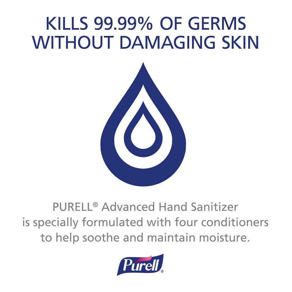 PURELL Advanced Hand Sanitizer Soothing Gel, Fresh Scent, 2 fl oz Travel Size Flip-Cap Bottle (Pack of 6), 3156-04-EC