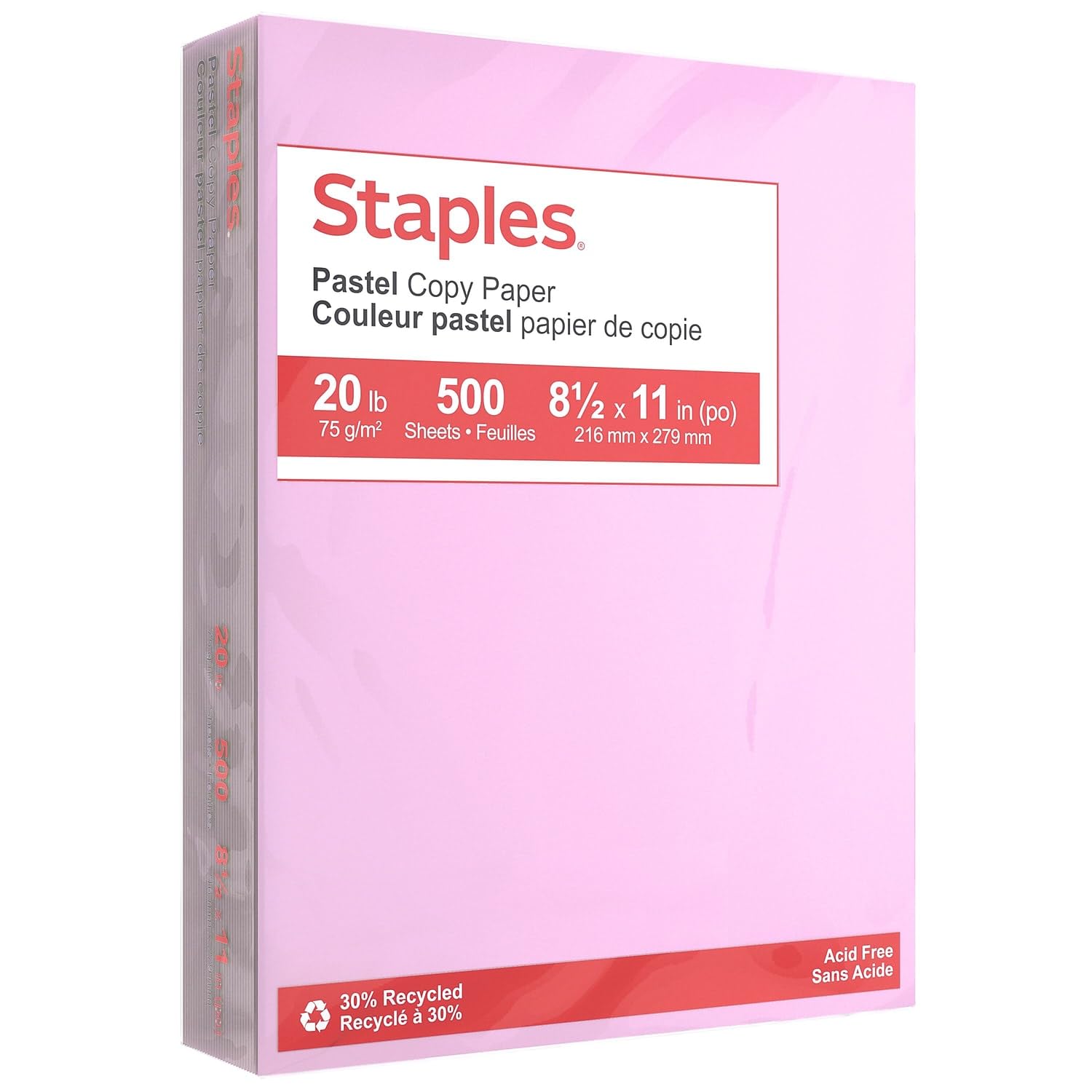 Staples Pastel Colored Copy Paper, Make Your Ideas Attractive and Long-lasting, 8.5-Inch x 11-Inch Paper Size, Lilac Color (500 Pastel Colored Paper Sheets Per Ream)