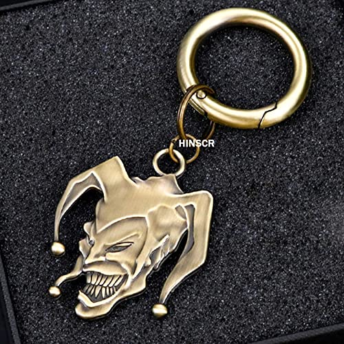 HINSCR Joker Keychain 3D Metal Joker Keyring Auto Decoration Key Pendants Joker Car Accessories Keychain gift for men (bronze)