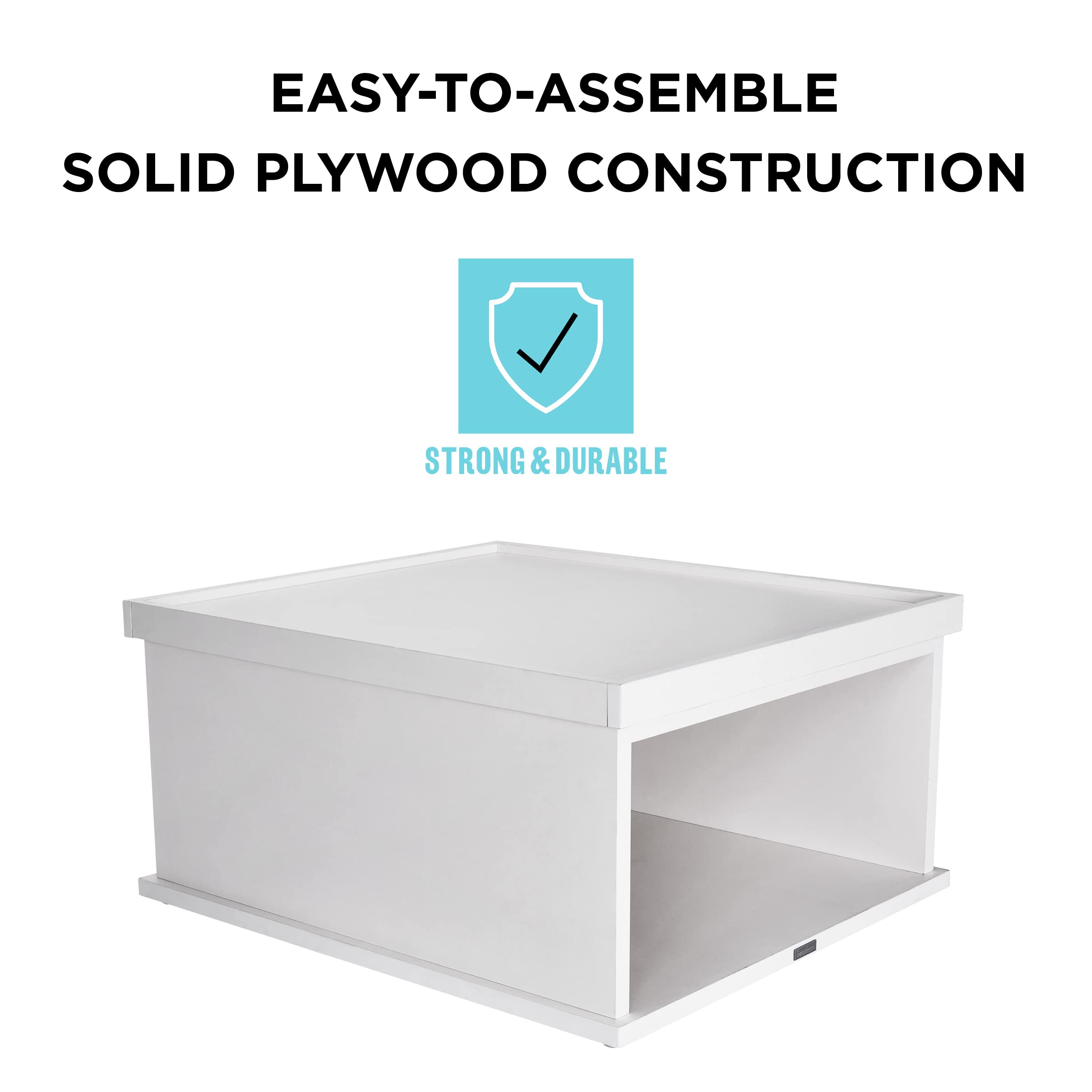 Ivation | Wooden Laundry Pedestal for Washer & Dryer, Made to Fit All Machines - Whirlpool, LG, GE, Samsung, and More, Made of Durable Solid Wood Material, 33.86” x 29.92”