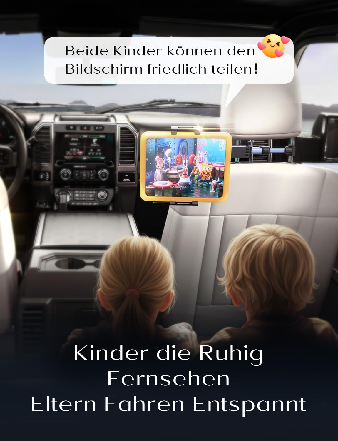 LISEN Extendable Tablet iPad Car Holder Back Seat for Kids, iPad Headrest Mount for Car, Road Trip Must Haves Essentials Tablet iPad Car Mount Accessories Compatible with 2024 iPad Pro Fire