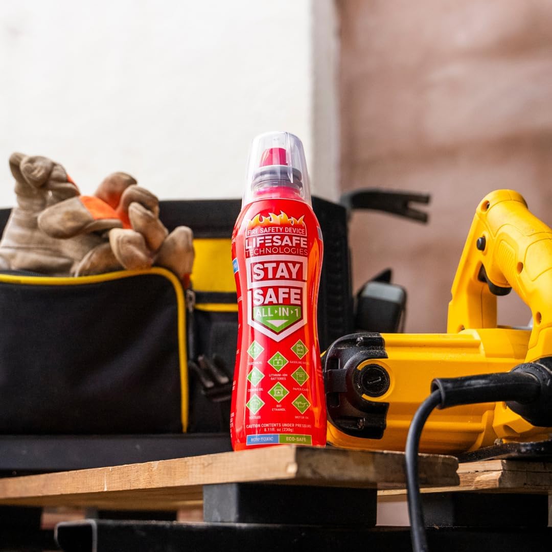 StaySafe All-in-1 Portable Fire Extinguishing Spray By LifeSafe Technologies | Compact Fire Extinguisher For 10 Types of Fires | Non-Toxic, Non-Hazardous & Eco-Friendly