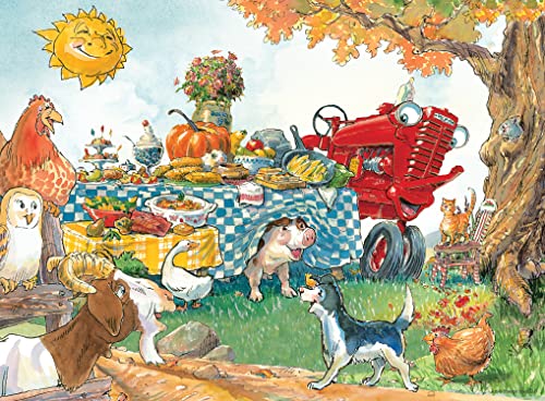 MasterPieces Licensed 60 Piece Vintage Jigsaw Puzzle for Kids - Tractor Mac Dinner Time - 14"x19"