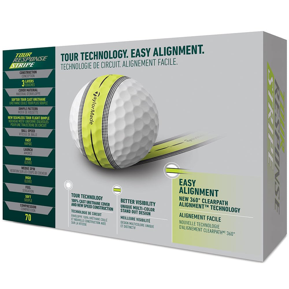TaylorMade Men's Tour Response Stripe Golf Balls - Multi
