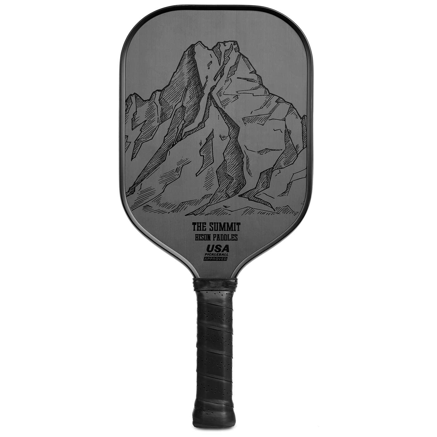 Bison Paddles: Carbon Fiber Pickleball Paddle - Raw Toray T700 Surface Provides Maximum Ball Spin | Elongated or Widened Pickleball Racket Shapes Available - Neoprene Cover Included