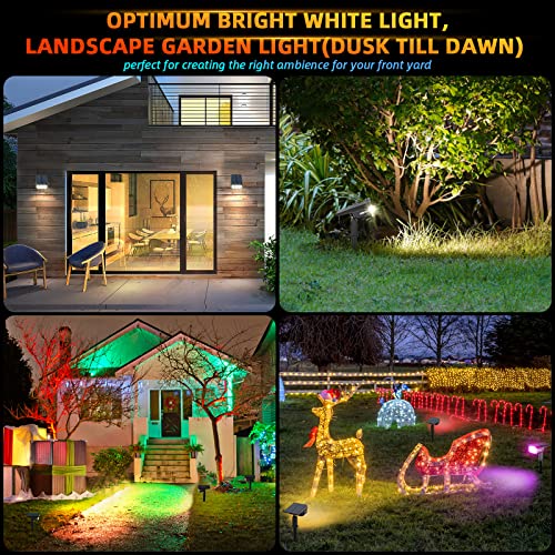 LEREKAM 40 LEDs Spotlights,IP65 Waterproof Solar Powered Landscape Spotlights 2-in-1 Wall Light, Outdoor Landscaping Lights Auto On/Off for Yard Garden 2Pack Warm-White