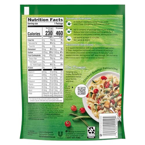 Knorr Pasta Sides Butter Fettuccine For Delicious Quick Pasta Side Dishes No Artificial Flavors, No Preservatives, No Added MSG 4.5 oz