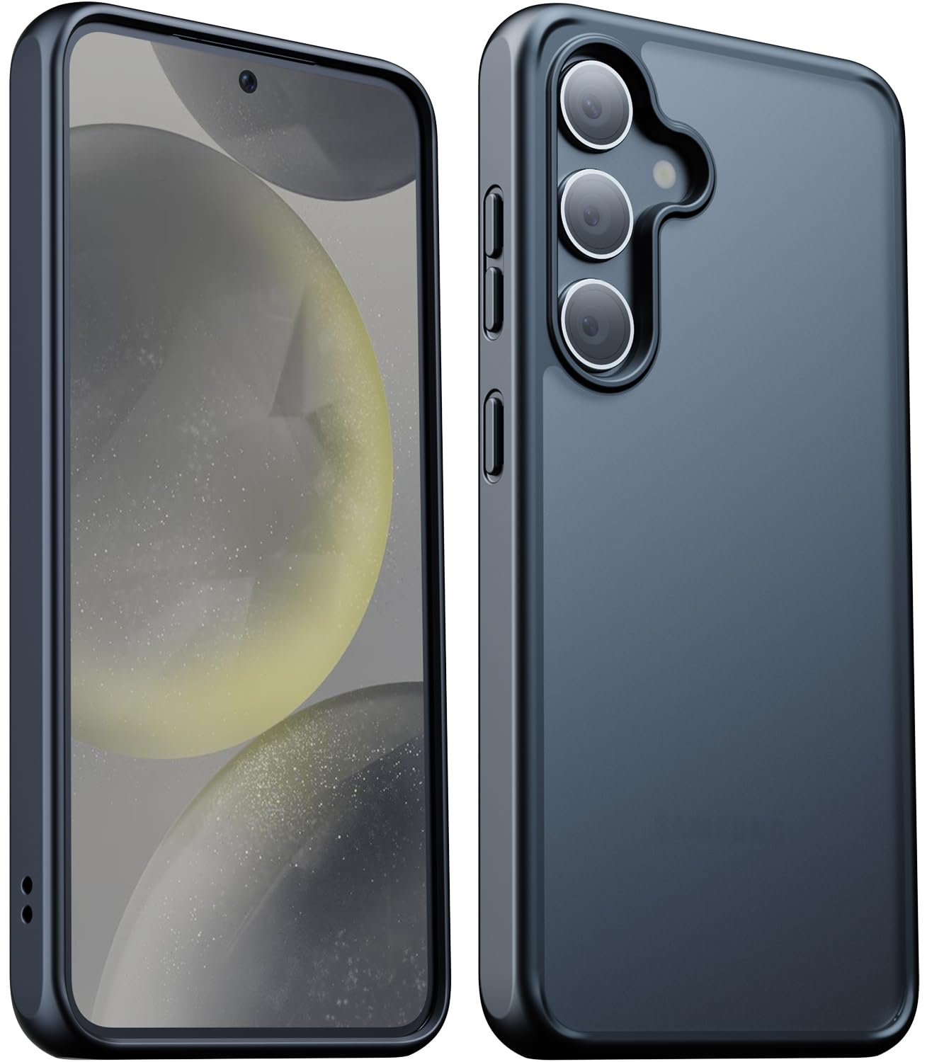Raelmila Shockproof Designed for Samsung Galaxy S24 Plus Case, 12FT Military Grade Drop Protection, Slim Semi-Clear Matte Hard Back & Soft Edge Galaxy S24+ Case 6.7'', Black