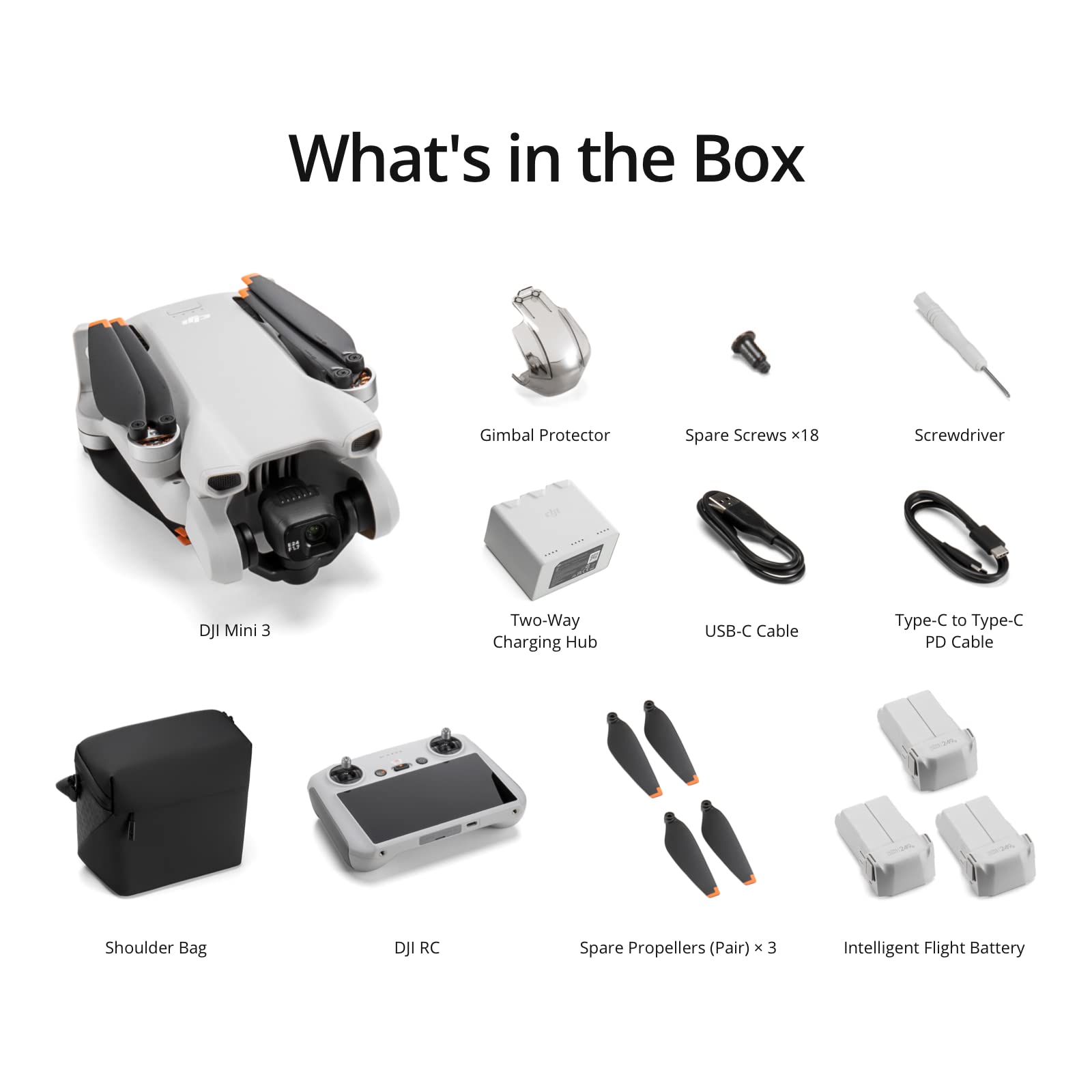 DJI Mini 3 Fly More Combo (DJI RC), Drone Under 249g, 3 batteries for 114-Min Max Flight Time, True Vertical Shooting, Return to Home, 10km Max Video Transmission, Drone with Camera 4K for Beginners