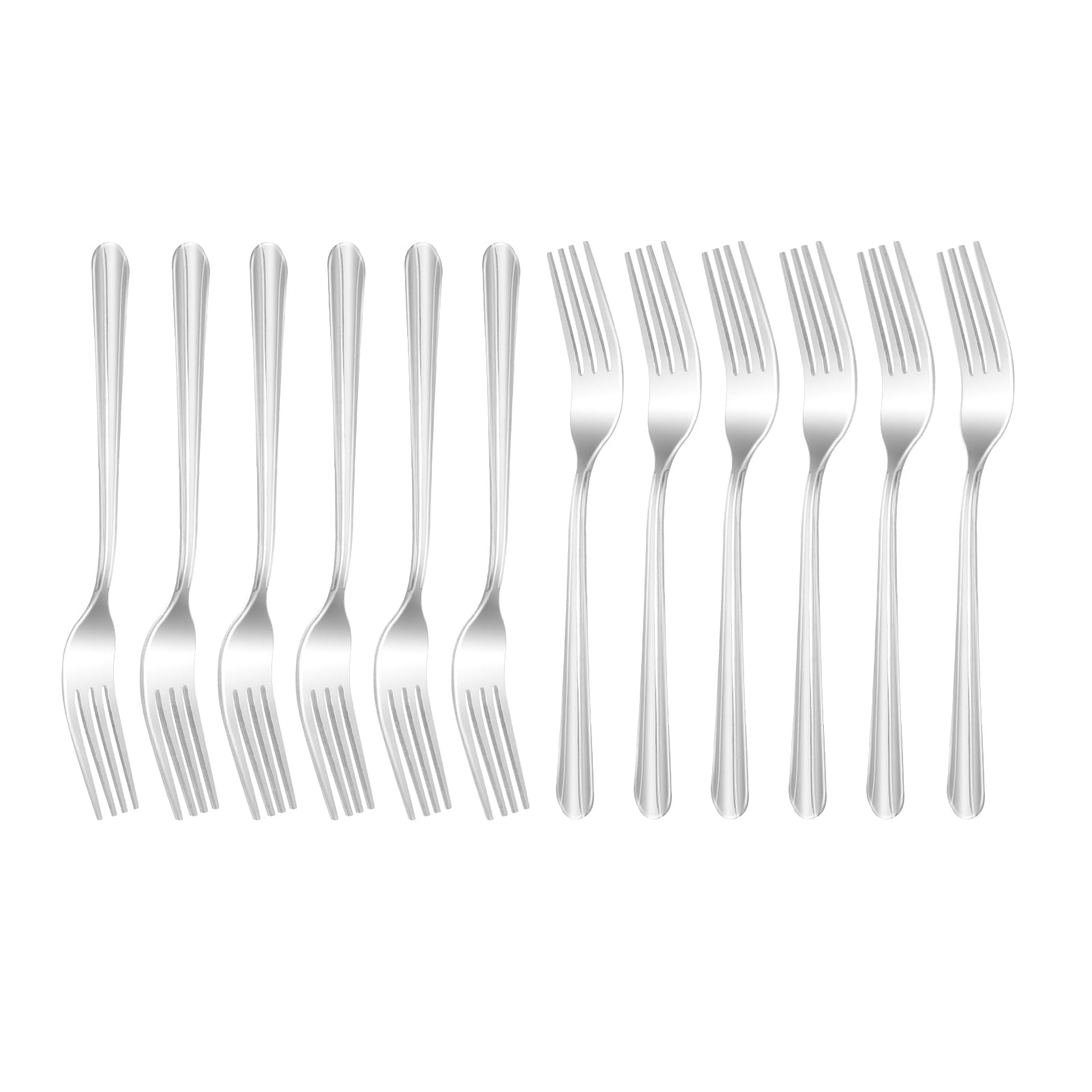 MJIYA 12 PCS Dinner Forks Silverware Set - 7 Inch Heavy Duty Stainless Steel Forks, Mirror Polished - Dishwasher Safe - Ideal for Home, Kitchen, or Restaurant Use