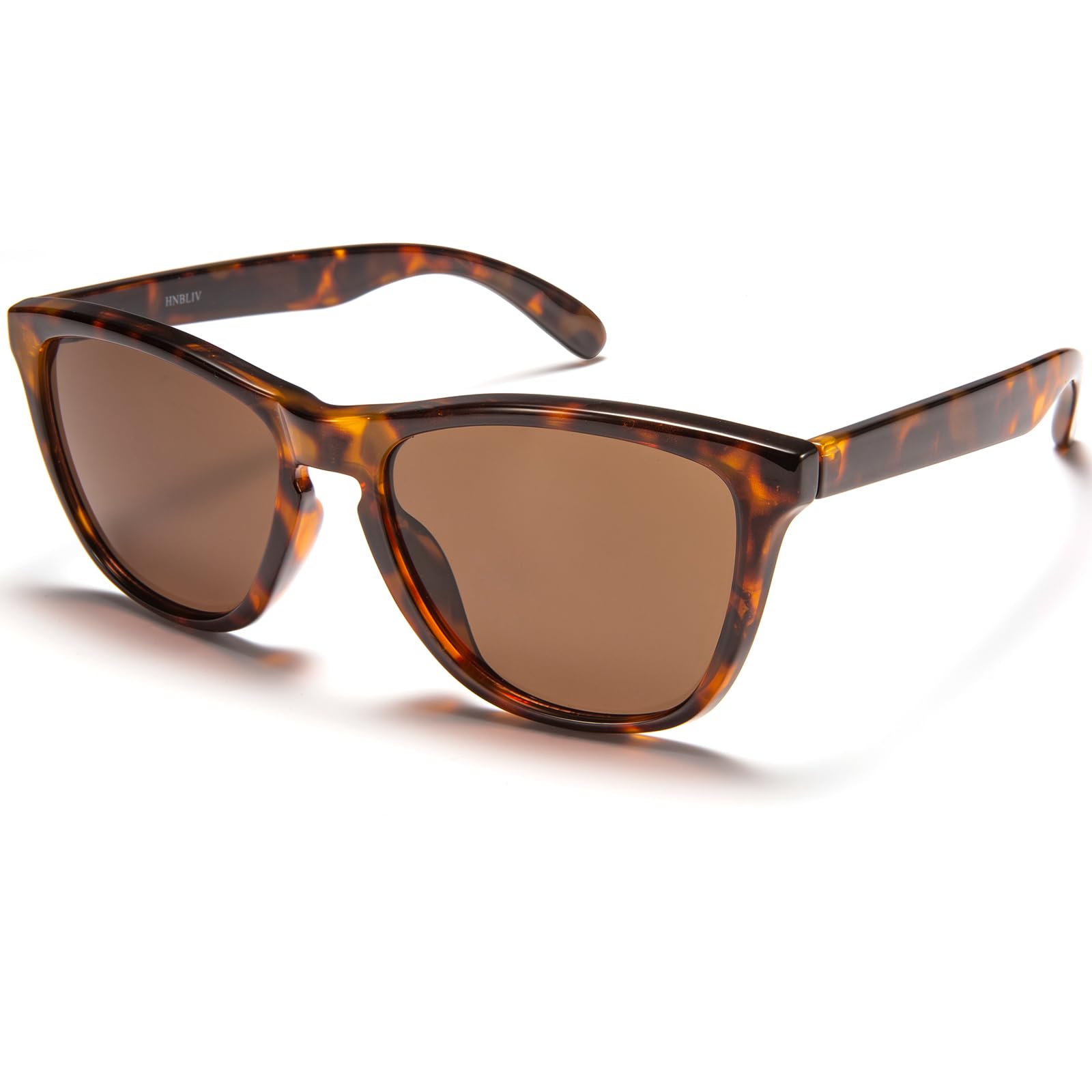 hnbliv Retro Square Big Sunglasses for Women & Men Trendy Oversized Classic Shades with UV400 Protection Unisex Tortoise Frame